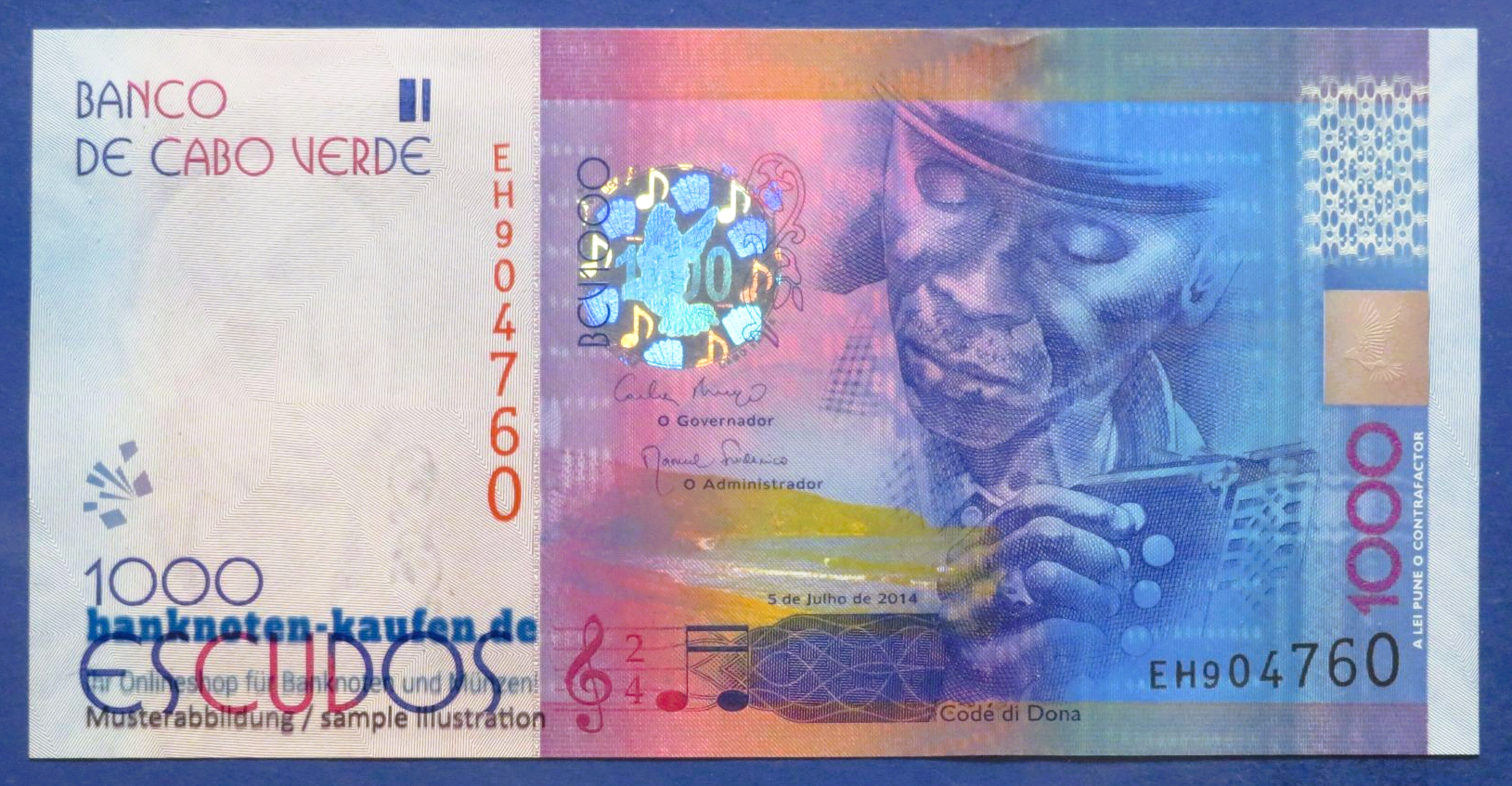 Kap Verde, 1.000 Escudos, 2014, fast kassenfrisch (AU), P-73