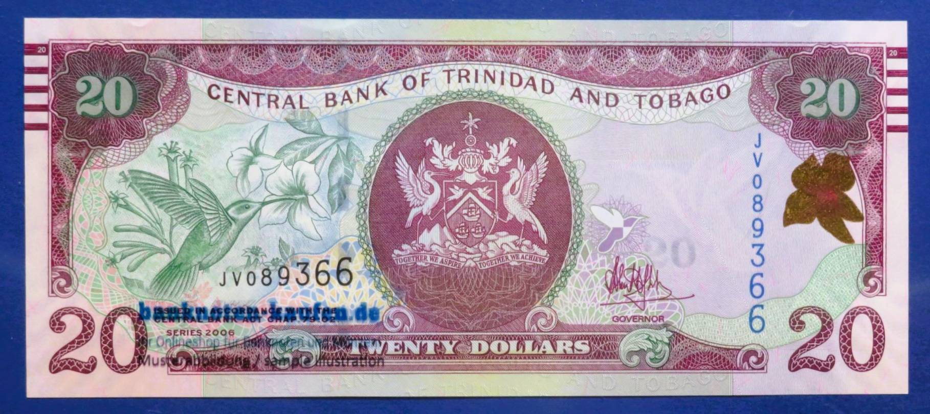 Trinidad and Tobago, 20 Dollars, 2006 (2017), uncirculated (UNC), P-49c
