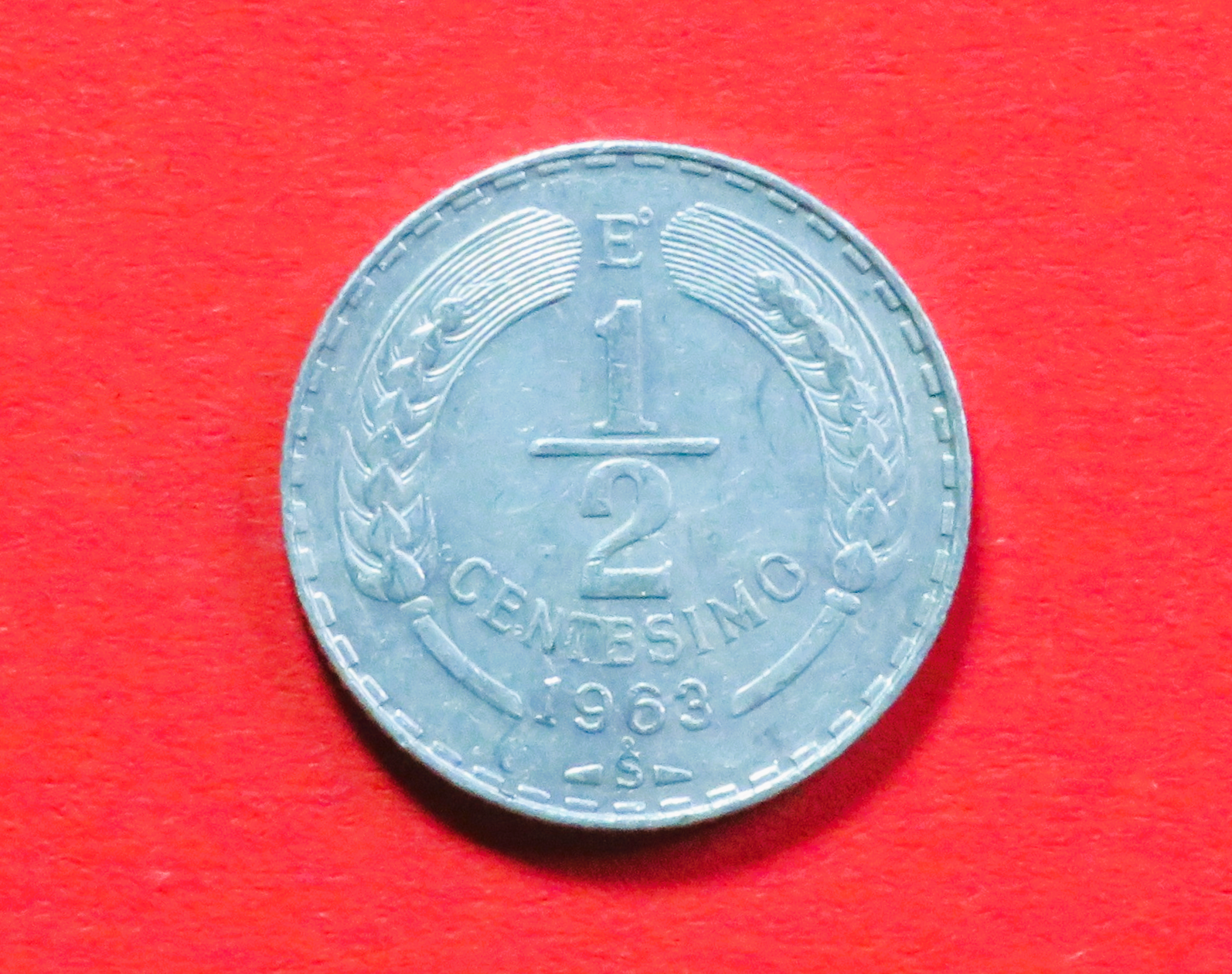 Chile: 1/2 Centesimo, 1962-1963, gebraucht (used / ss), # 29