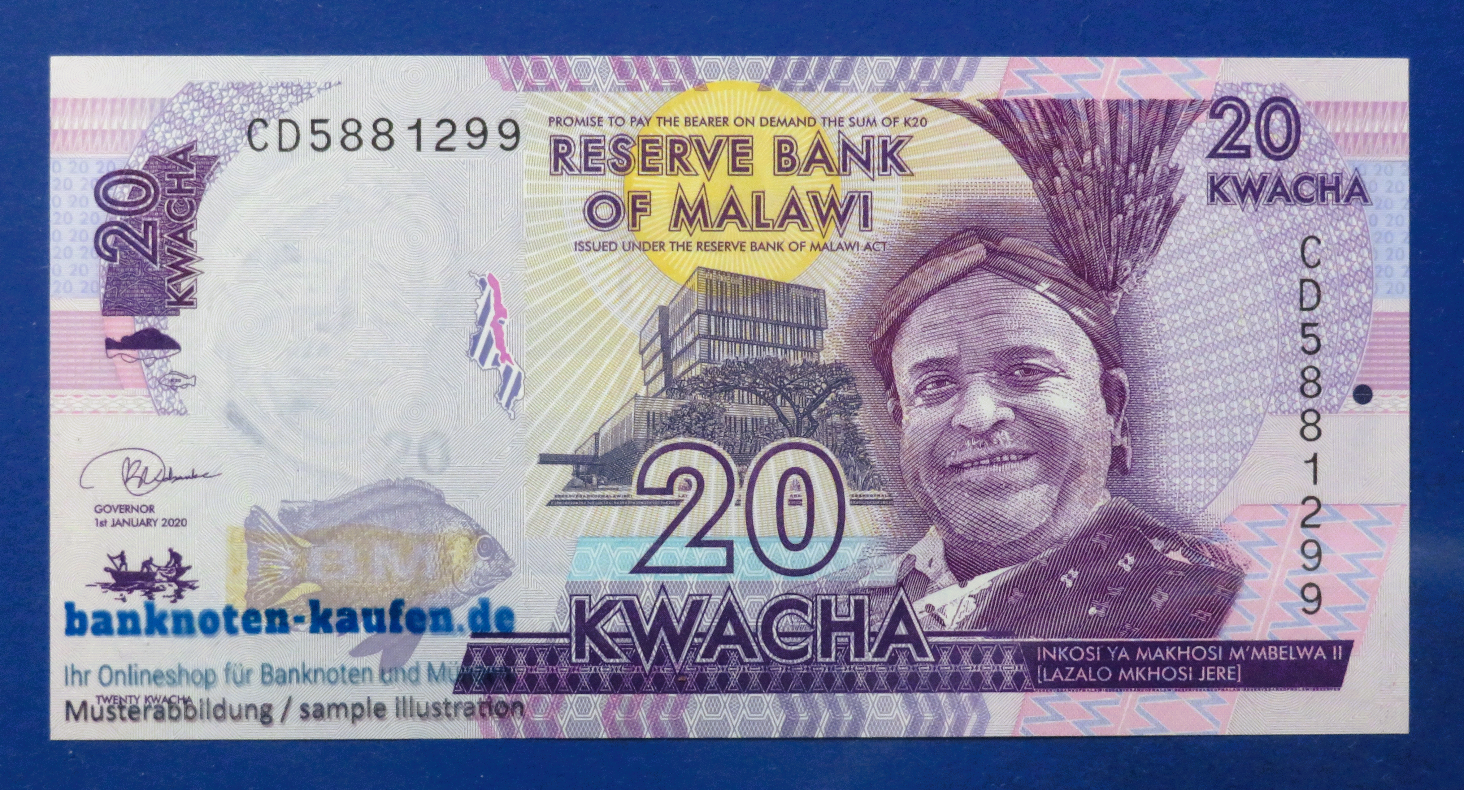 Malawi, 20 Kwacha, 2020, kassenfrisch (UNC), P-63f