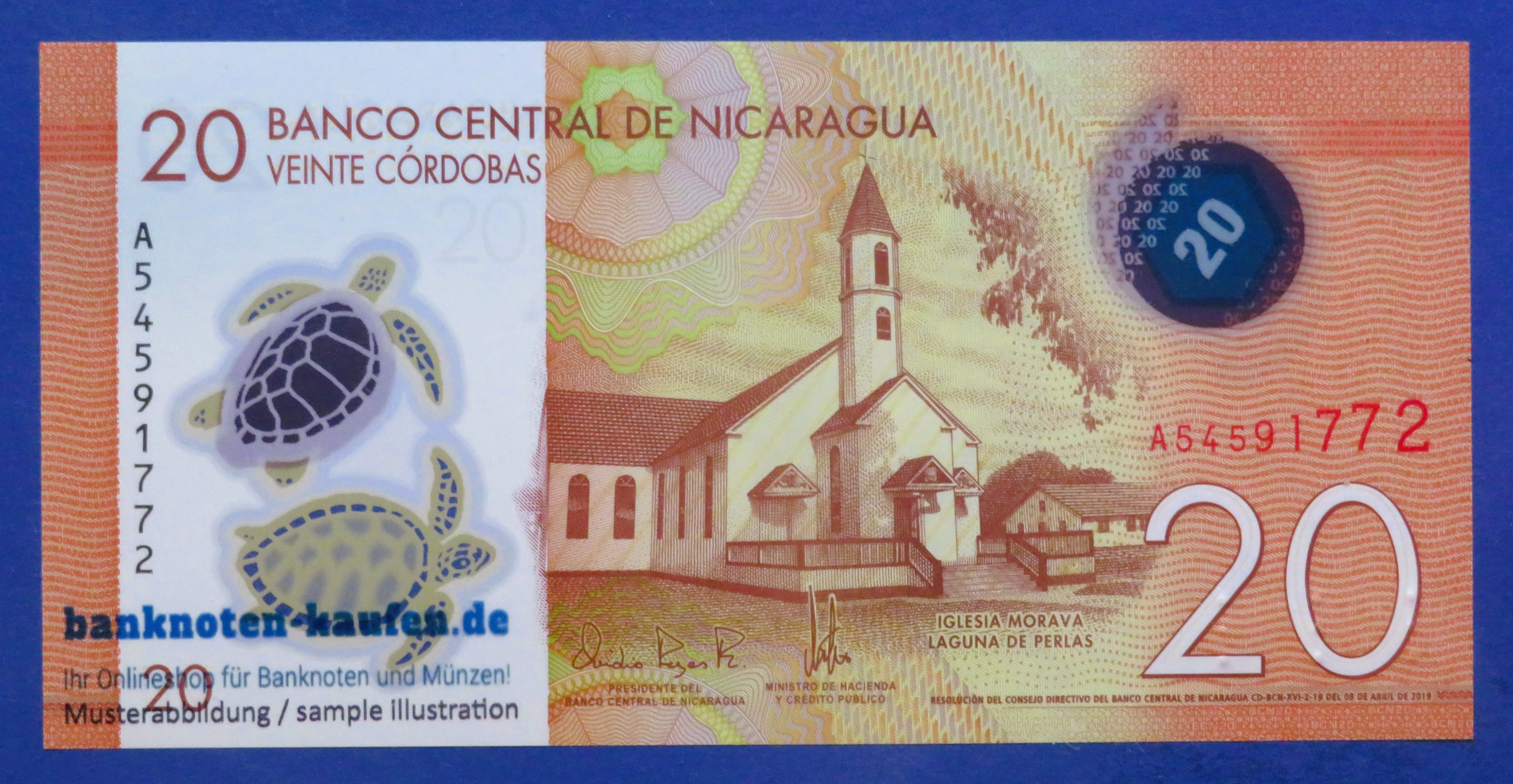 Nicaragua, 20 Cordobas, 2019, uncirculated (UNC), Polymer, P-210b