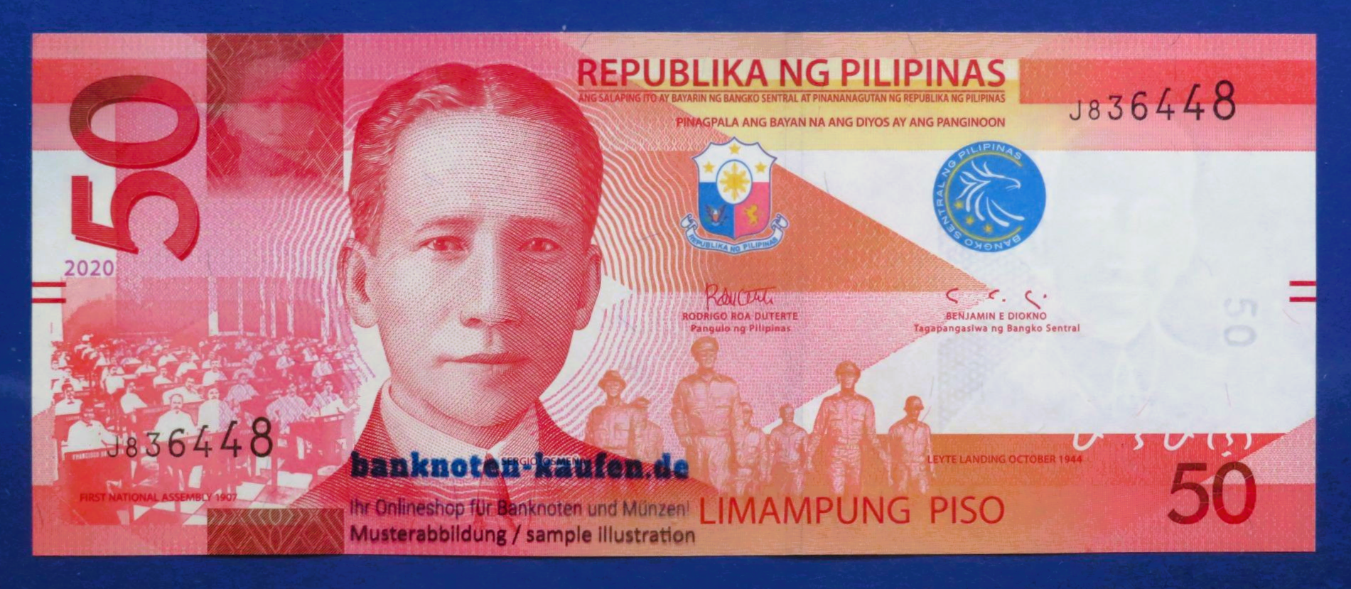 Philippinen, 50 Piso, 2020, kassenfrisch (UNC), P-224