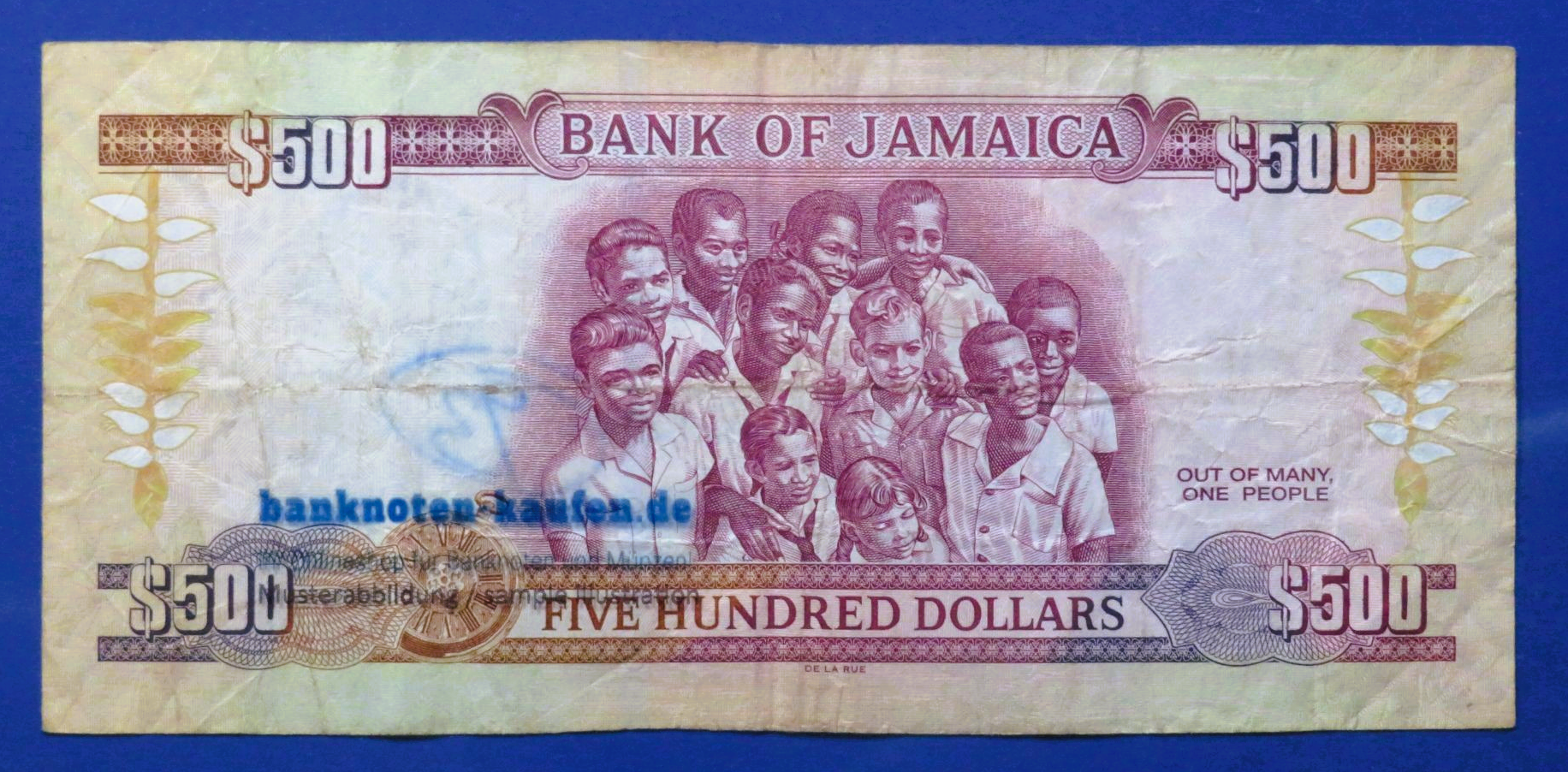 Jamaica, 500 Dollars, 2012, circulated (USED / F), Commemorative issue, P-91