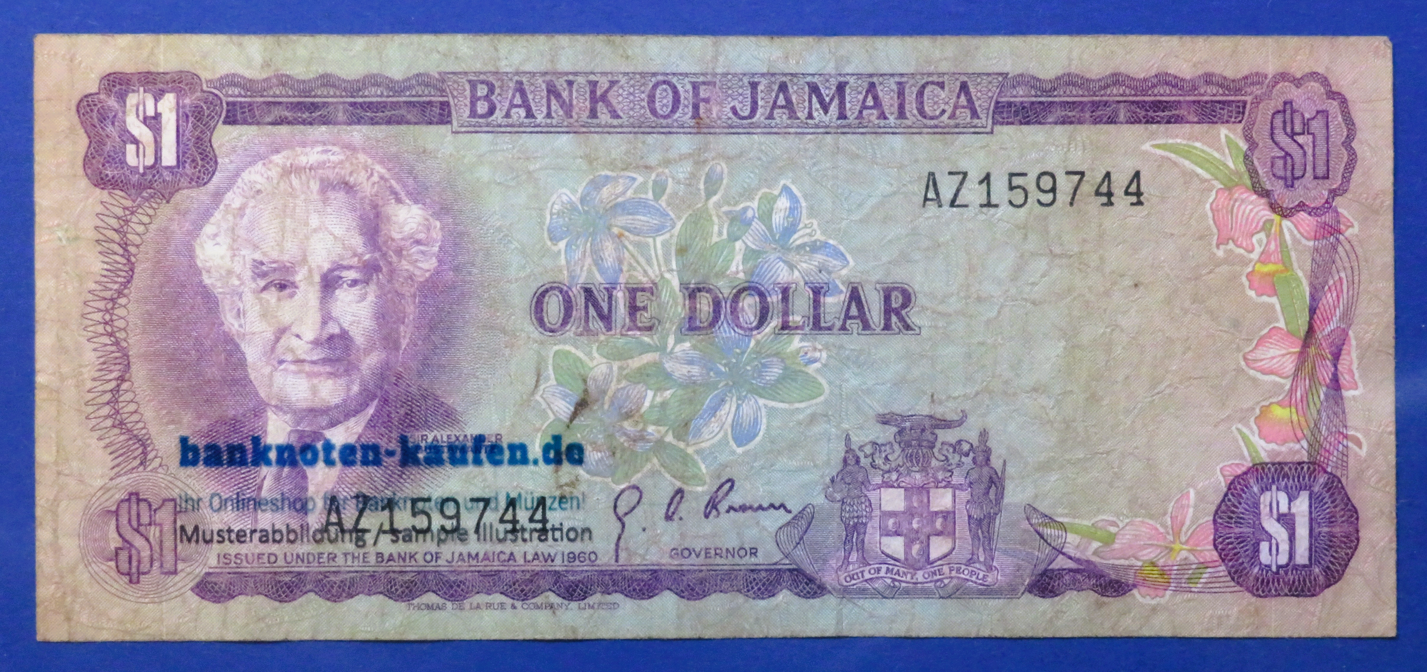 Jamaica, 1 Dollar, L.1960 (1970ND), circulated (USED / F), P-54