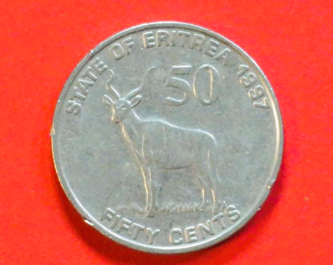 Eritrea: 50 Cents, 1997, gebraucht (used / ss), # 47