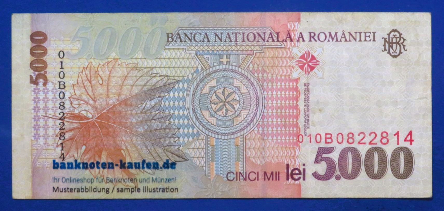 Romania - 5,000 Lei, 1998, circulated (USED / VF), P-107a