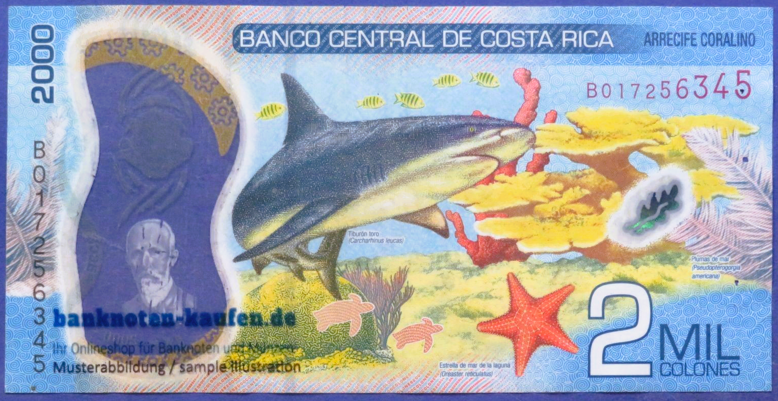 Costa Rica, 2.000 Colones, 2018, gebraucht (USED / VF), Polymer, P-281a