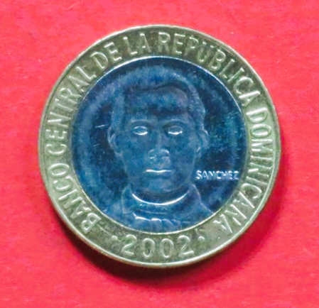 Dominikanische Republik: 5 Pesos, 2002+, gebraucht (used / vz), # 149