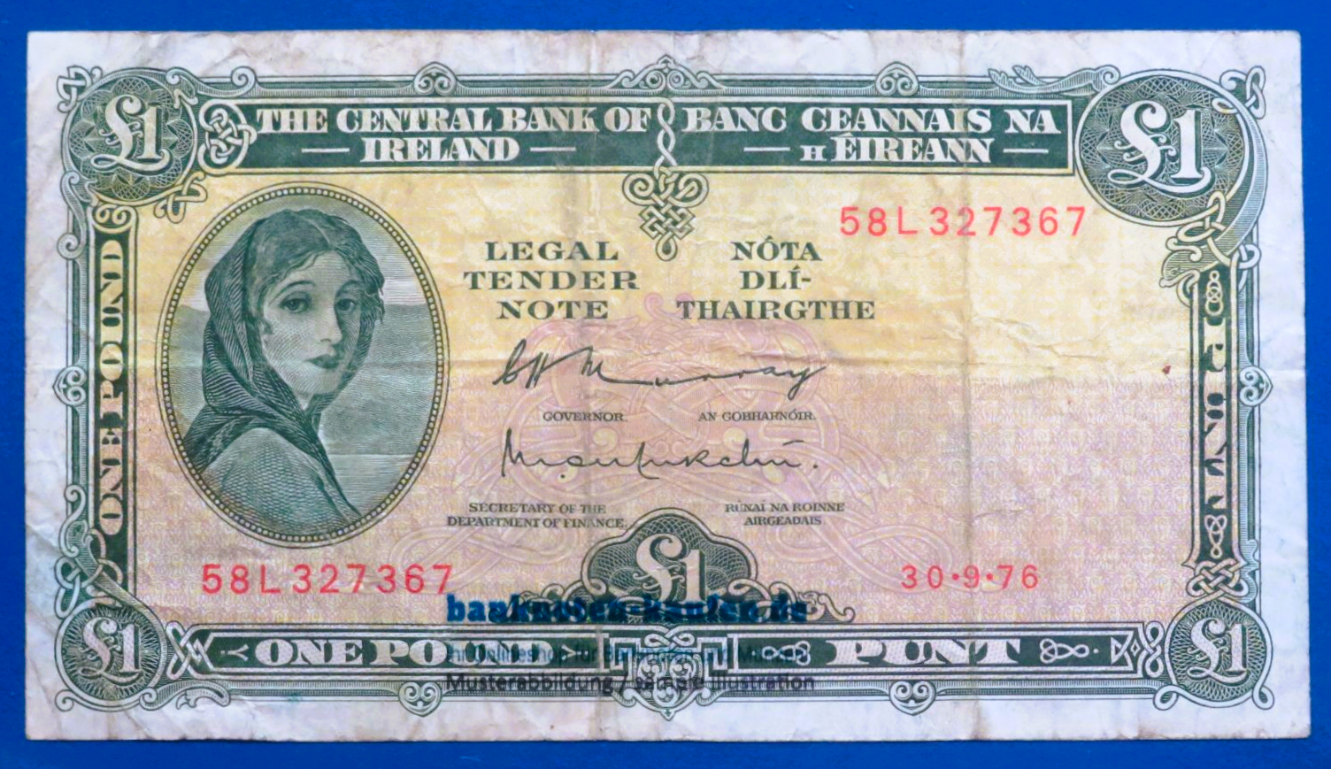 Ireland, 1 Pound, 1976, circulated (USED / VF-), P-64d