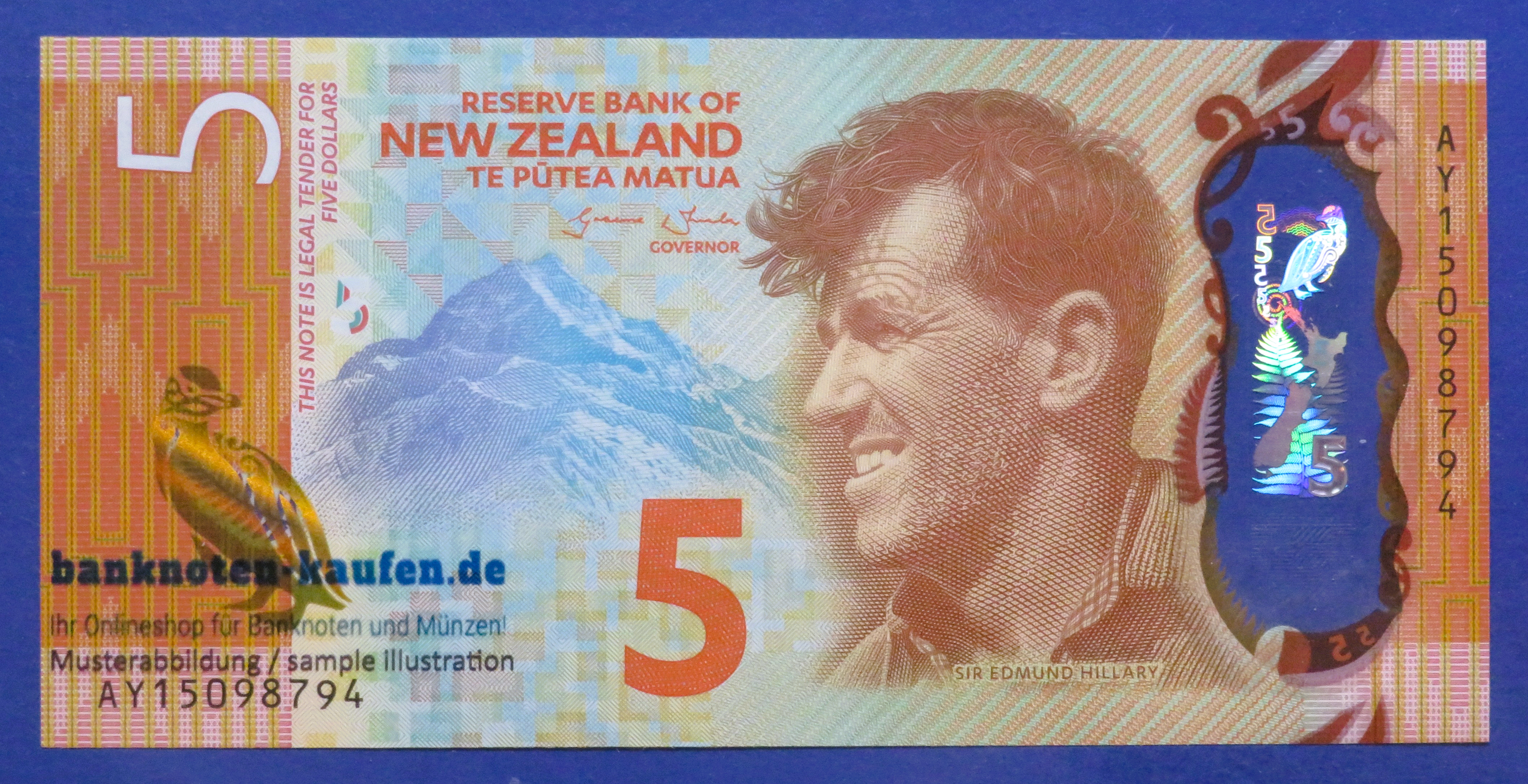New Zealand, 5 Dollars, 2015, uncirculated (UNC), Polymer, P-191