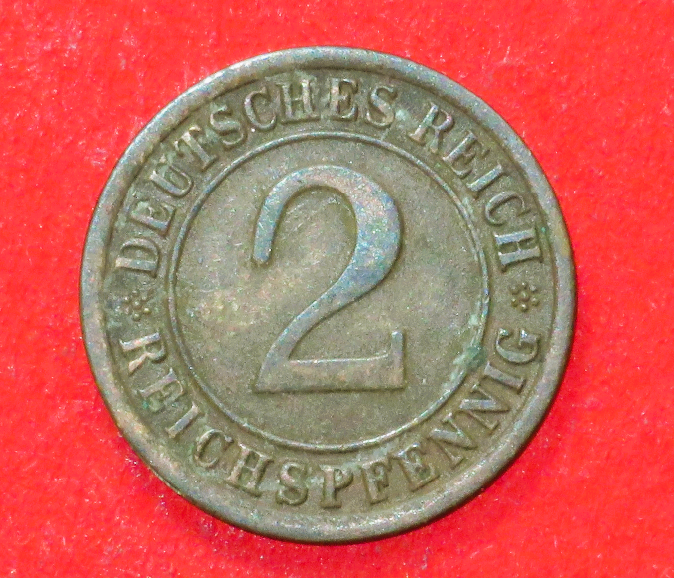 Deutsches Reich: 2 Reichspfennig, 1923-1936, gebraucht (used / ss+), # 37