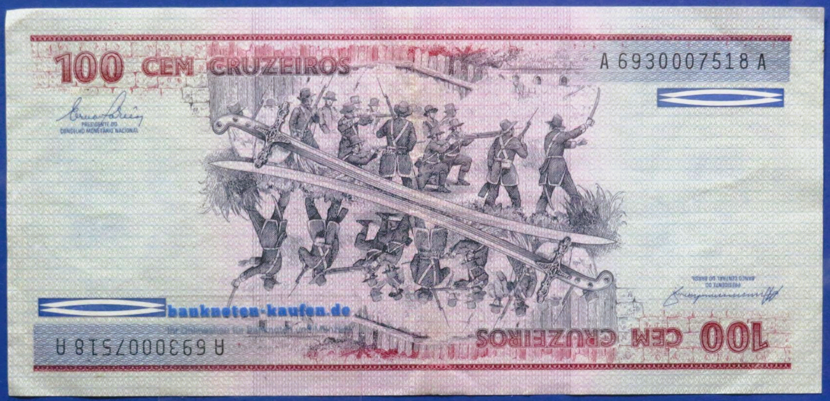 Brasilien, 100 Cruzeiros, 1981-84ND, gebraucht (USED / VF), P-198b