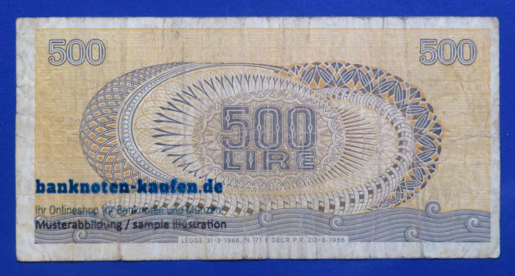 Italy, 500 Lire, 1966, circulated (USED / F), P-93a