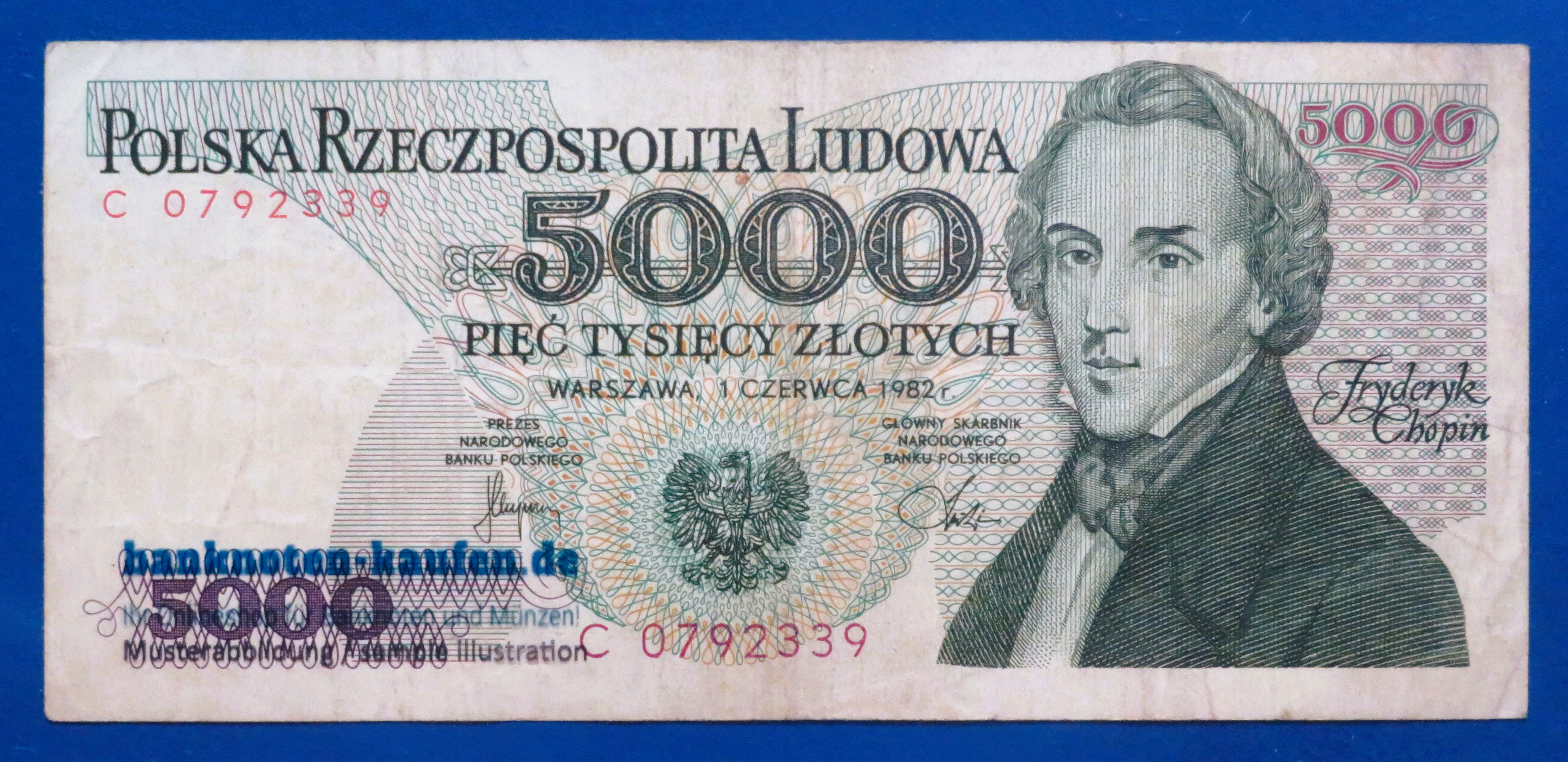 Poland - 5,000 Zloty, 1982, circulated (USED / VF), P-150a