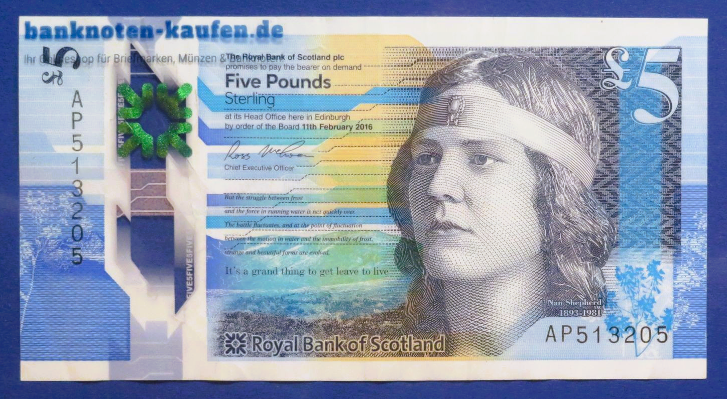 Scotland, 5 Pounds, 2016, circulated (USED / VF), Polymer, P-370a