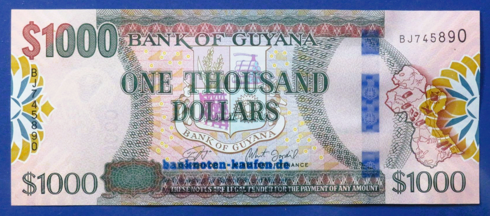 Guyana - 1,000 Dollars, 2019ND, uncirculated (UNC), P-38c
