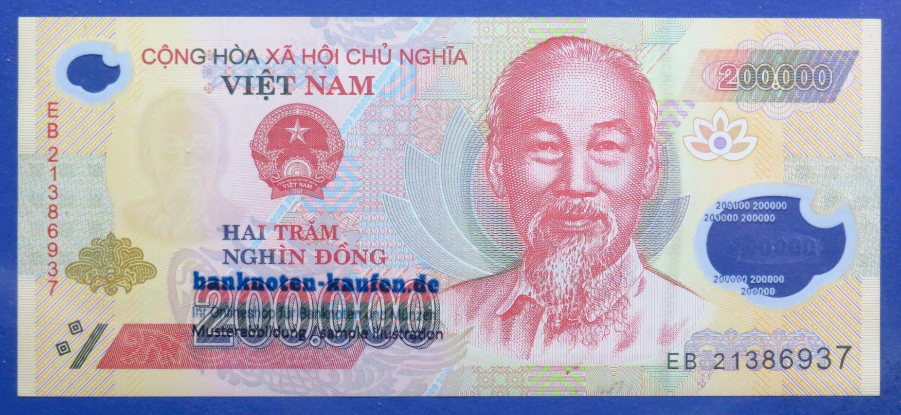 Viet Nam - 200,000 Dong, 2021, circulated (USED / VF+), Polymer, P-123