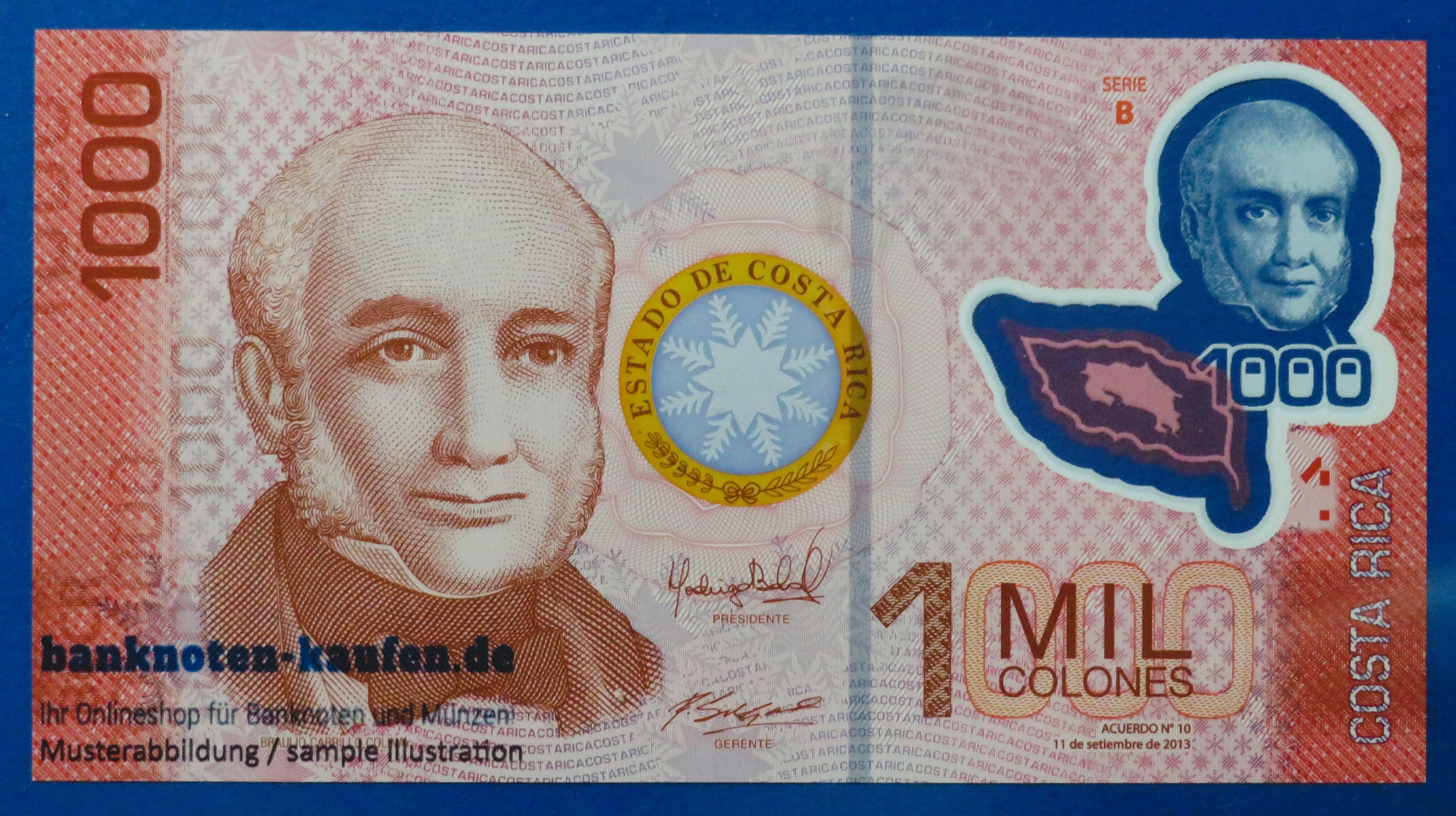 Costa Rica - 1,000 Colones, 2013, uncirculated (UNC), Polymer, P-274b