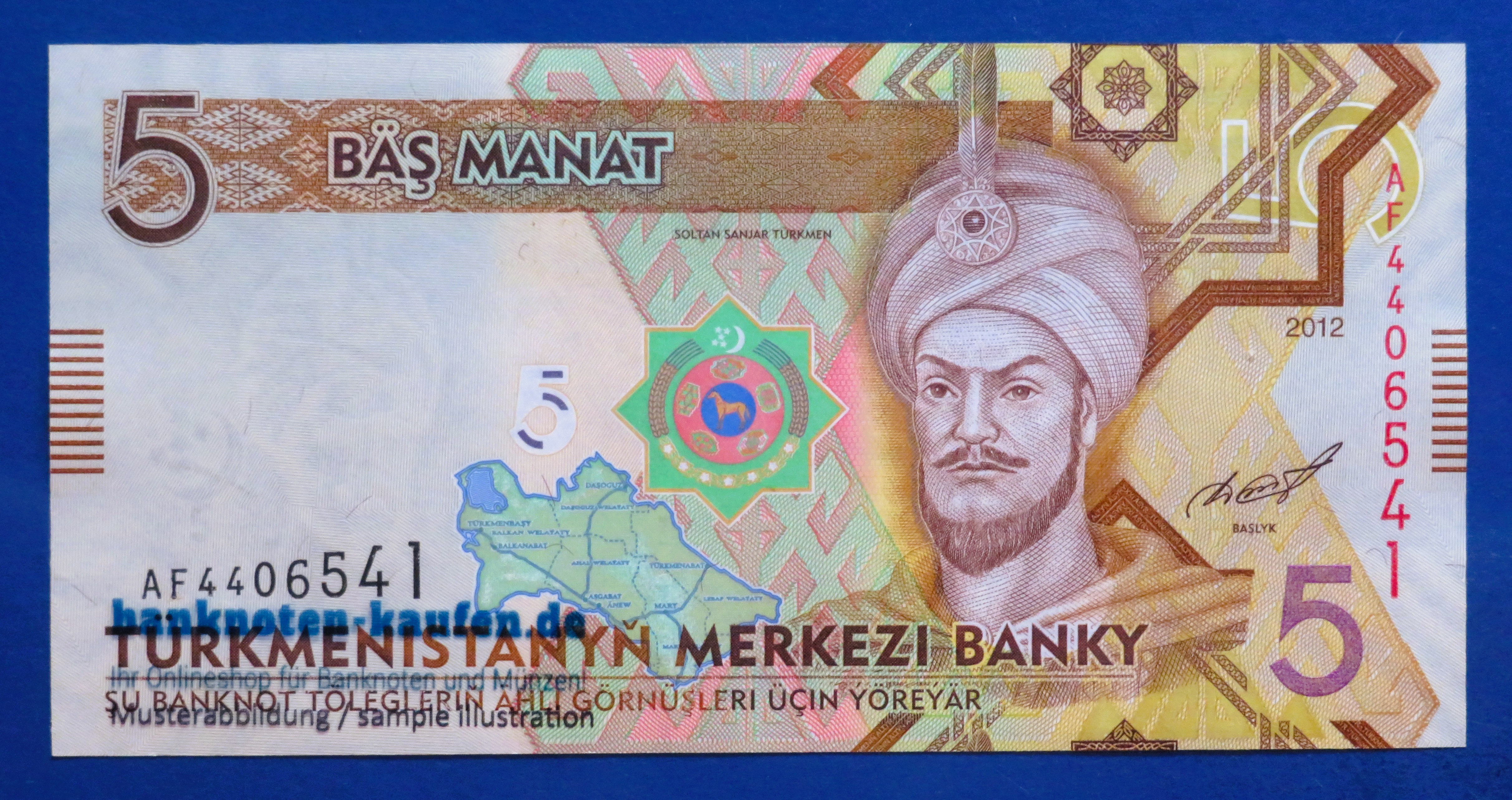 Turkmenistan, 5 Manat, 2012, uncirculated (UNC), P-30