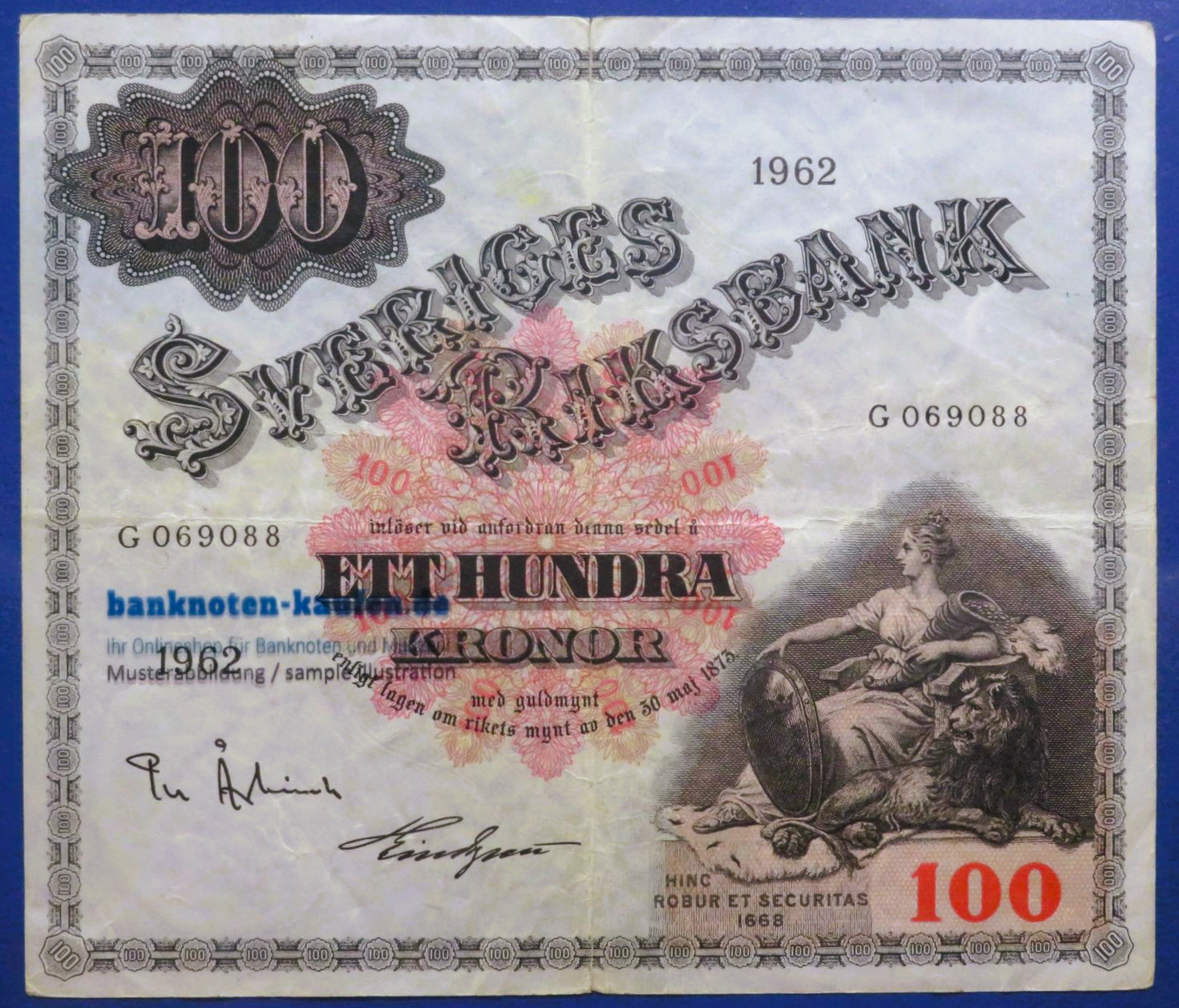 Sweden, 100 Kronor, 1962, circulated (USED / F), P-48e