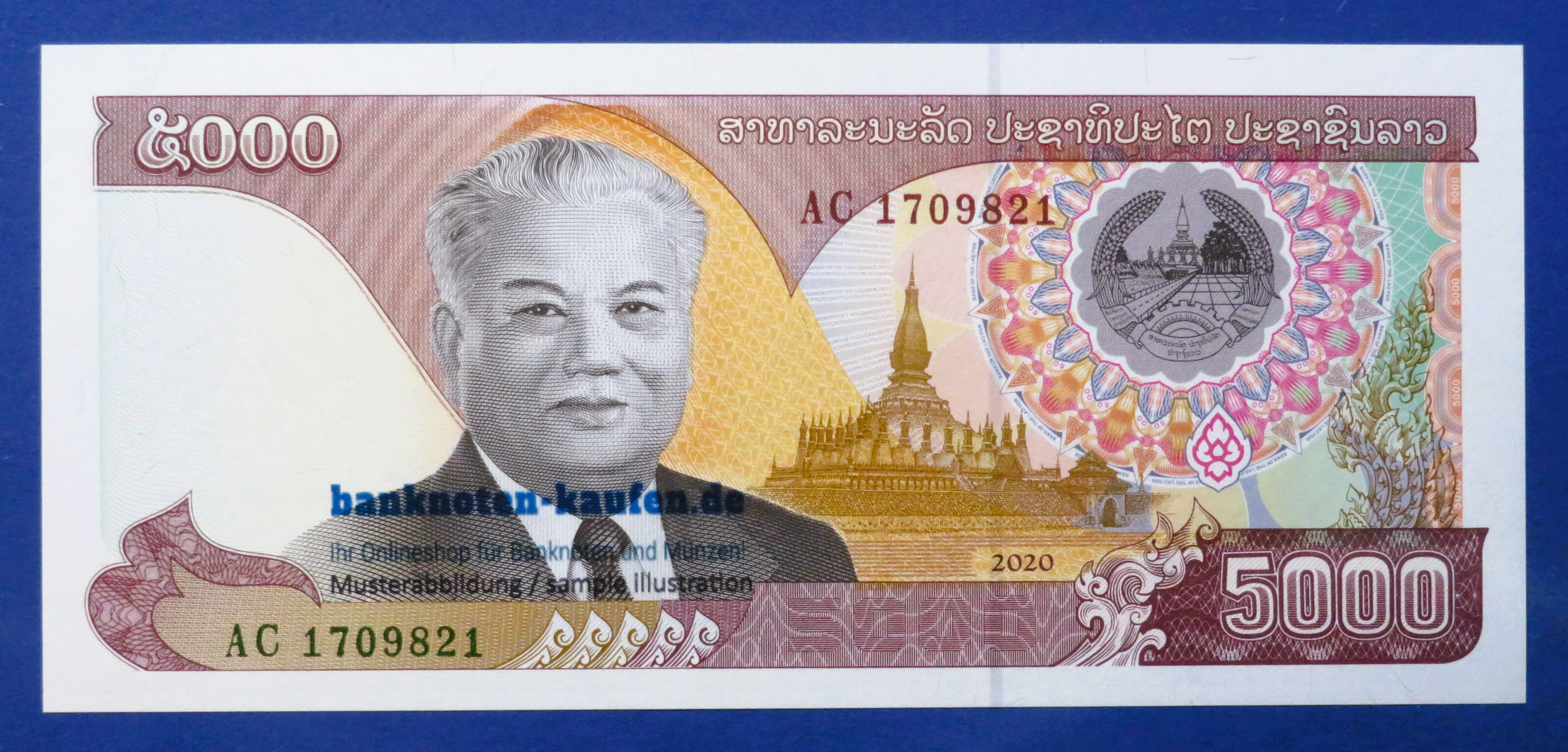 Laos, 5.000 Kip, 2020, kassenfrisch (UNC), P-43
