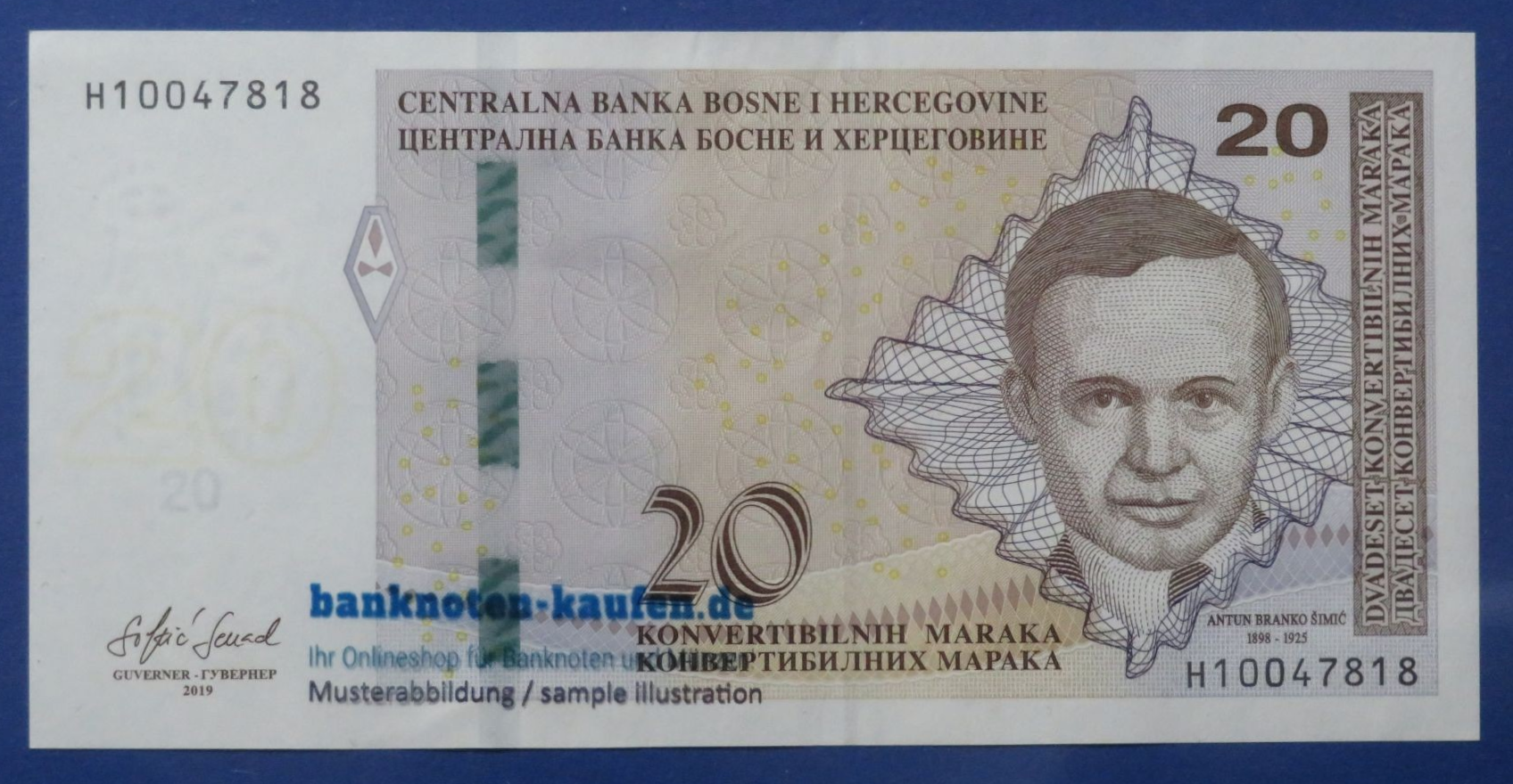 Bosnia-Herzegovina, 20 Maraka, 2019,  circulated (USED / AU), P-82