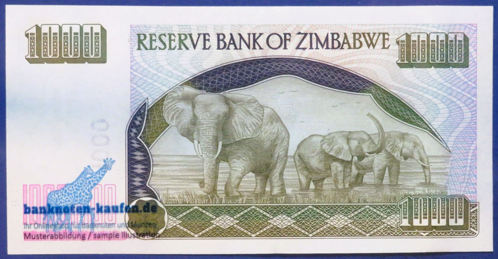 Simbabwe, 1.000 Dollars, 2003, kassenfrisch (UNC), P-12b