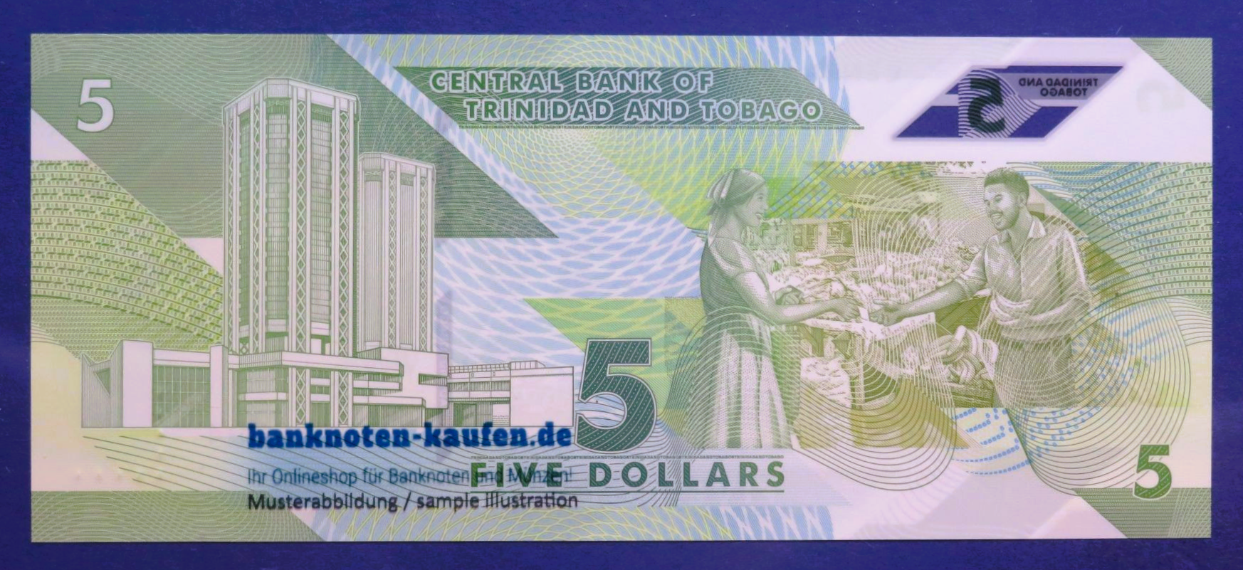 Trinidad und Tobago, 5 Dollars, 2020, kassenfrisch (UNC), Polymer, P-61