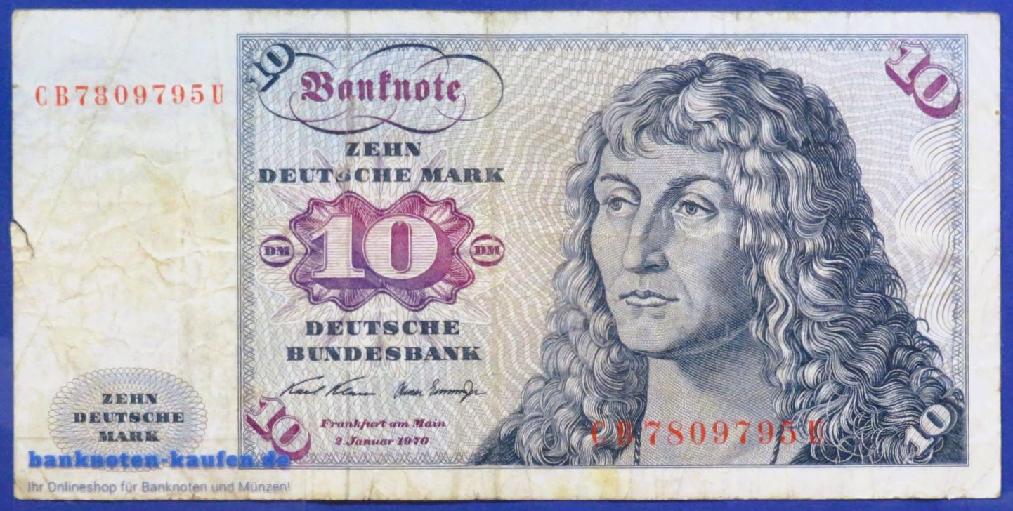 Bundesrepublik Deutschland, 10 Deutsche Mark, 1970, gebraucht (USED / F), P-31a