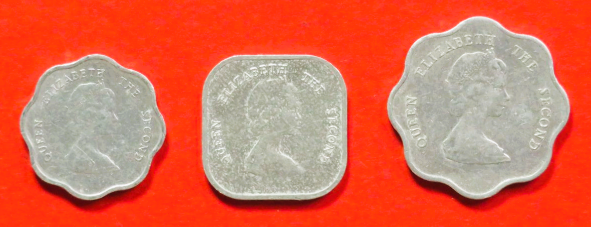 Ostkaribische Staaten - Set 1: 1/2/5 Cents, 1981-2000, gebraucht (used / ss-vz), # 10-12