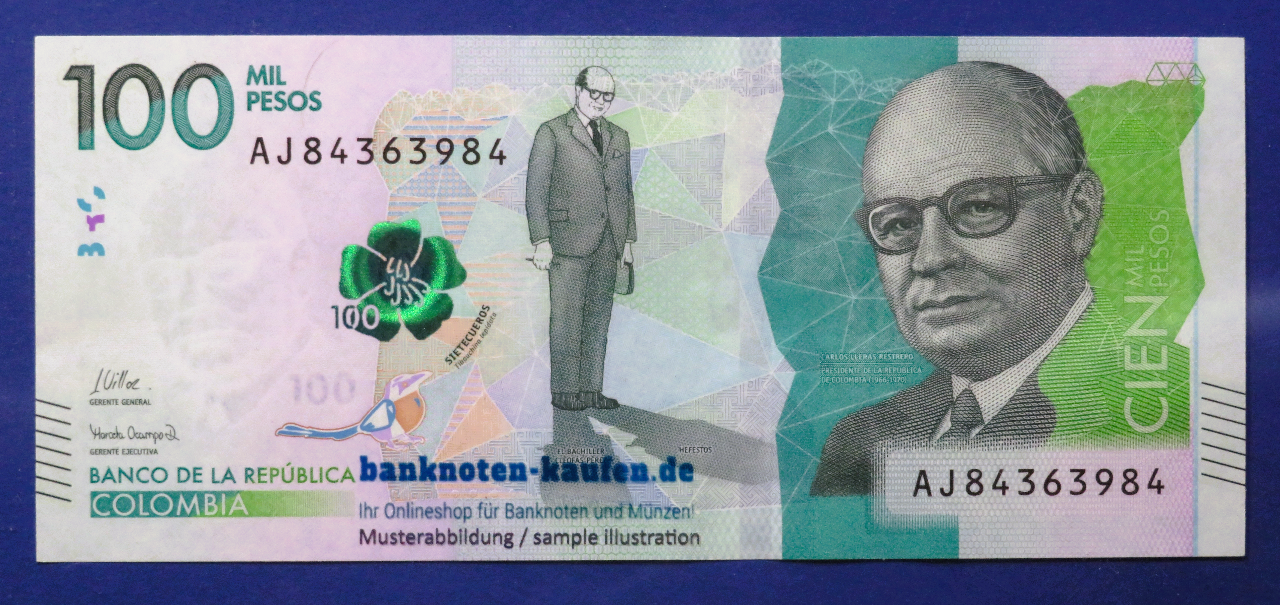 Colombia - 100,000 Pesos, 2022, circulated (USED / XF+), P-463e