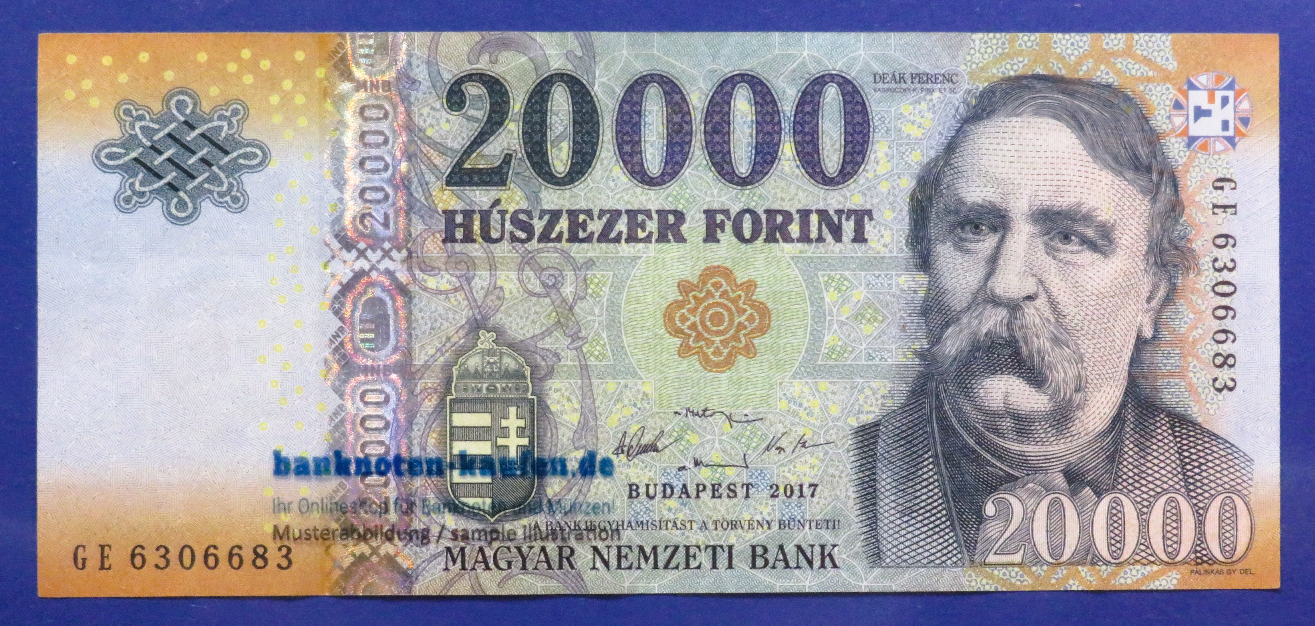Hungary - 20,000 Forint, 2017, circulated (USED / VF), P-207