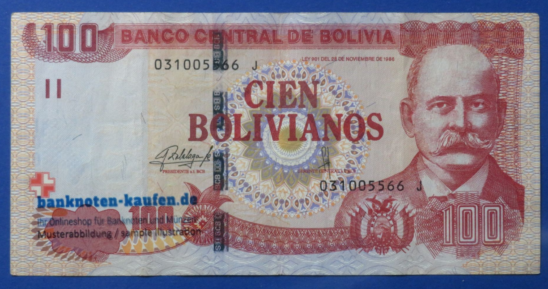 Bolivia, 100 Bolivianos, L. 1986, circulated (USED/ VF), P-246