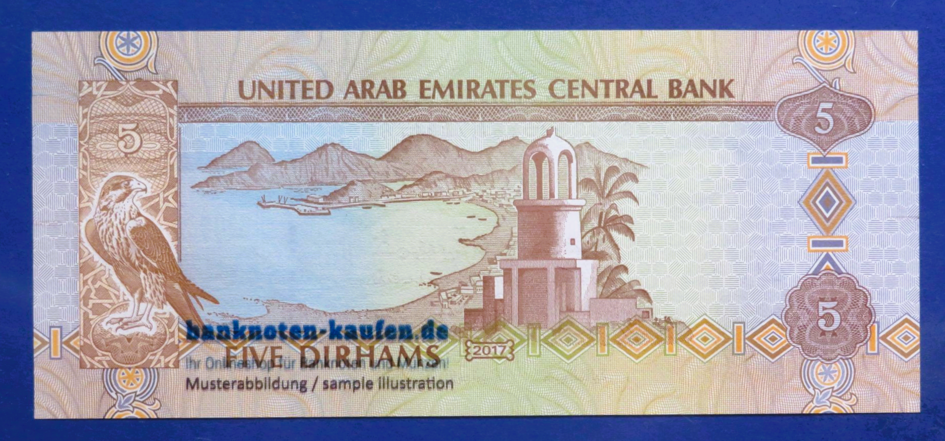 Vereinigte Arabische Emirate, 5 Dirhams, 2017, kassenfrisch (UNC), P-26d