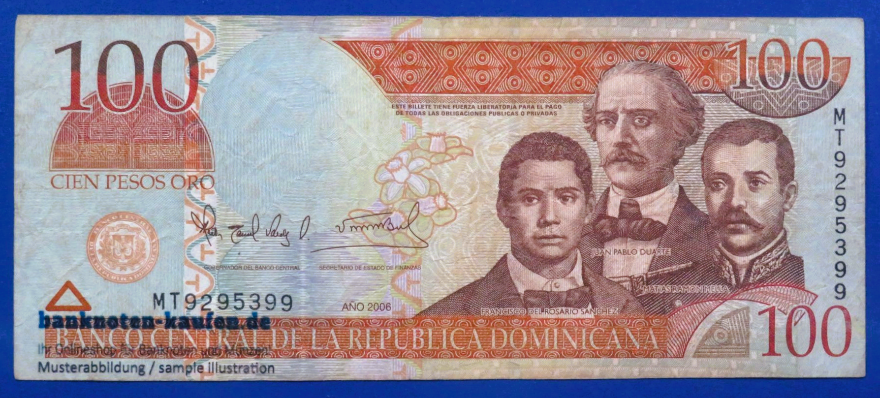 Dominican Republic, 100 Pesos oro, 2006, circulated (USED / VF-), P-177a
