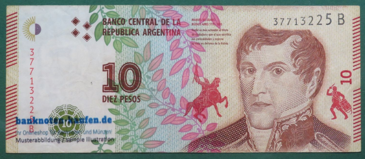 Argentina, 10 Pesos, 2016ND, circulated (USED / VF), P-360