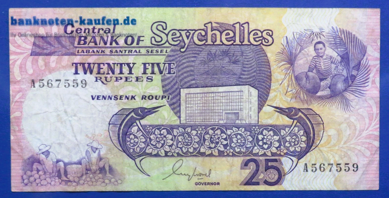 Seychellen, 25 Rupien, 1989ND, gebraucht (USED / F), P-33