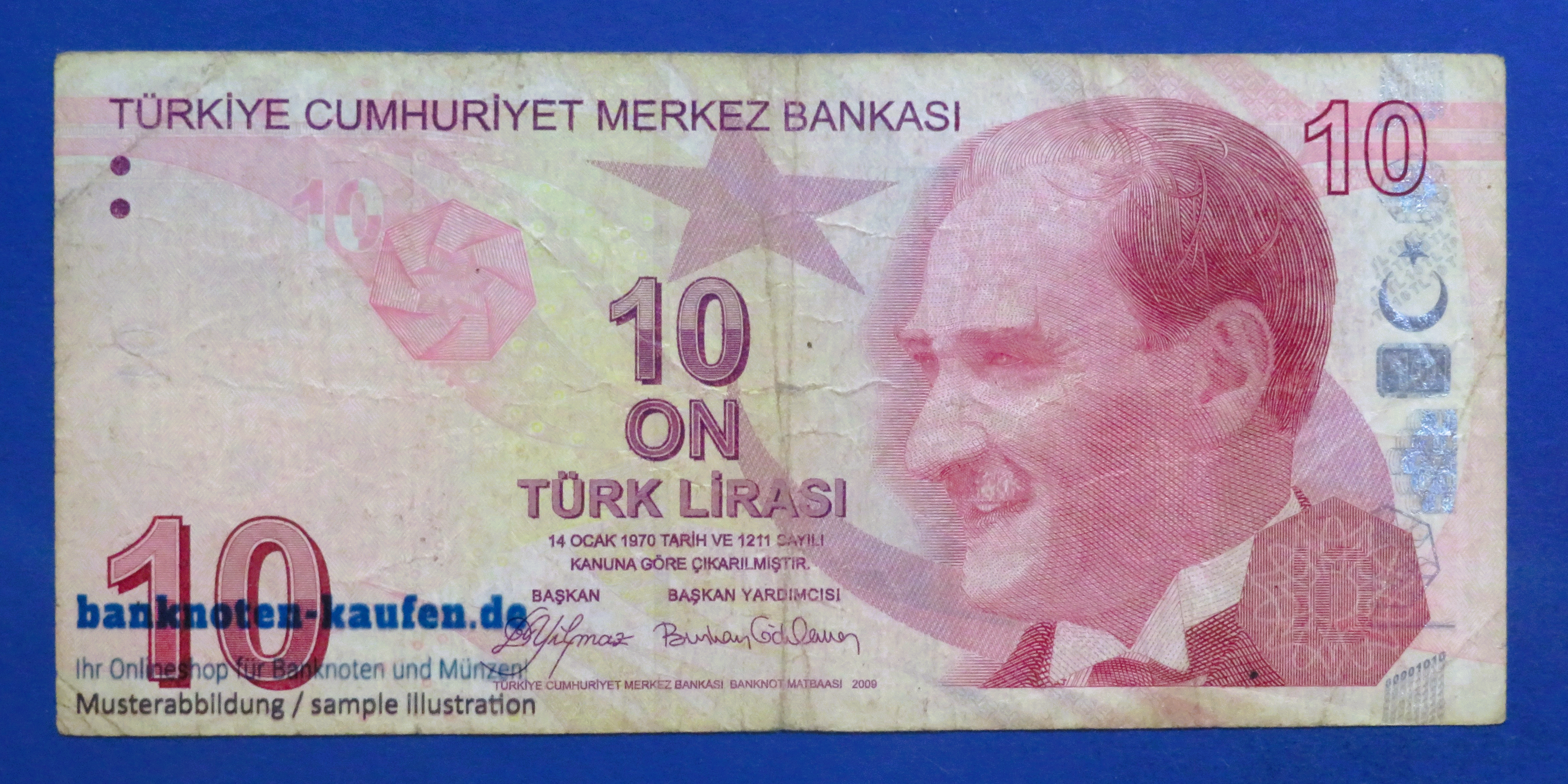 Turkey, 10 Lira, 2009, circulated (USED / F), P-223