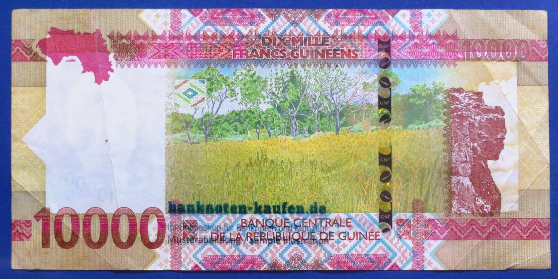 Guinea, 10.000 Francs, 2022, gebraucht (USED / VF), P-49Ac