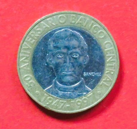 Dominikanische Republik: 5 Pesos, 1997, gebraucht (used / vz), Gedenkausgabe, # 118