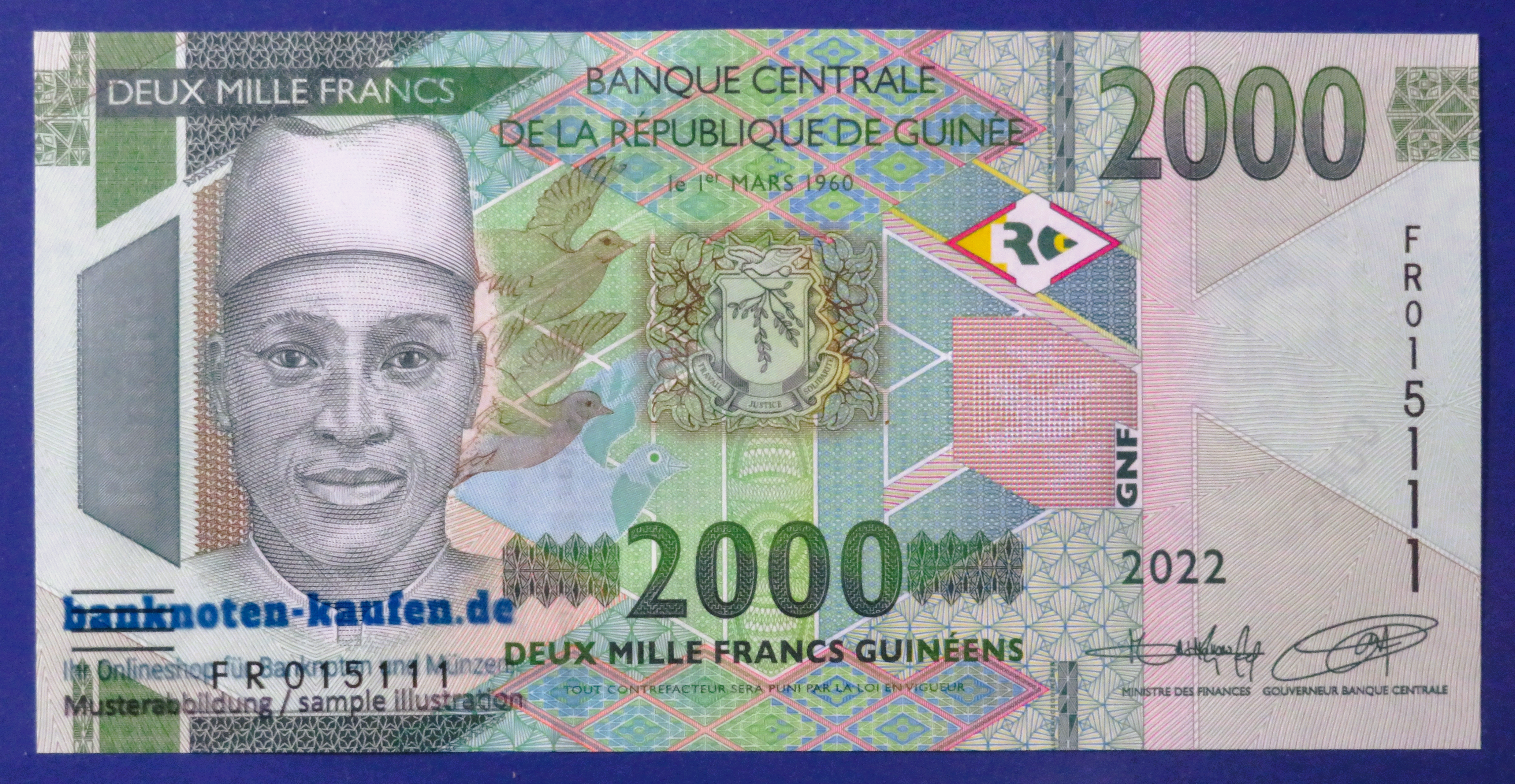 Guinea - 2,000 Francs, 2022, uncirculated (UNC)