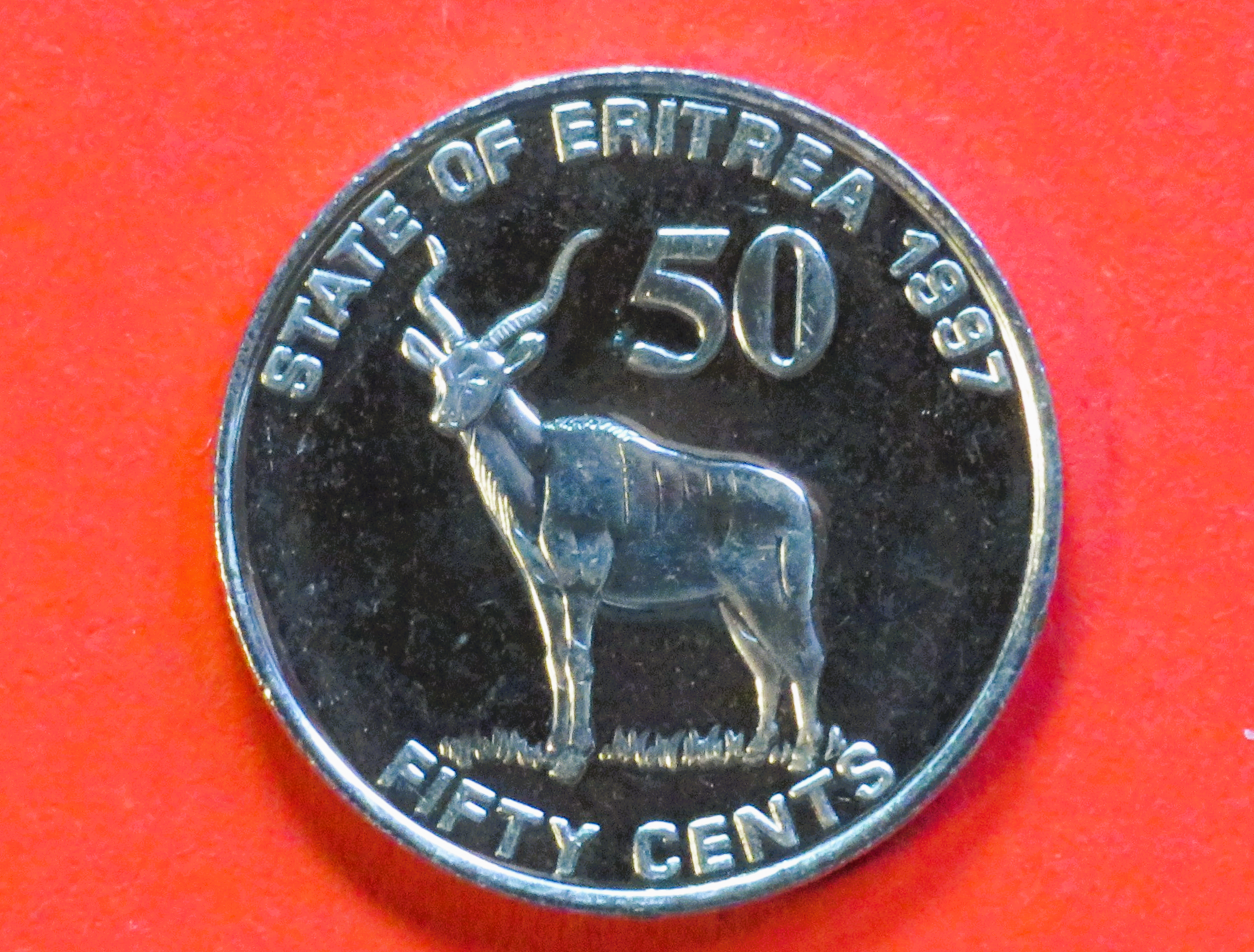 Eritrea: 50 Cents, 1997, gebraucht (used / vz), # 47