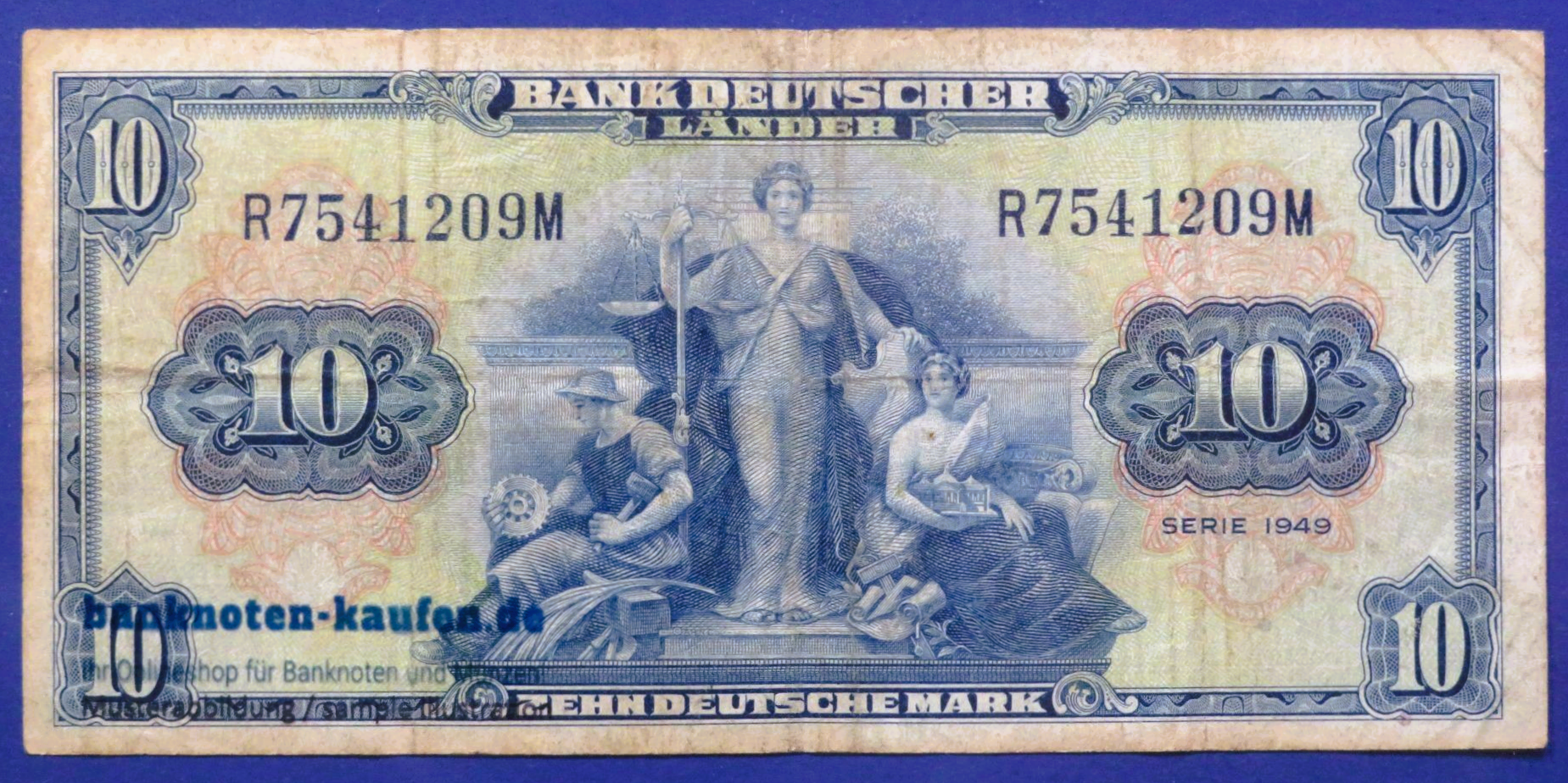 Germany-Federal Republic, 10 Mark, 1949, circulated (USED / F), P-4
