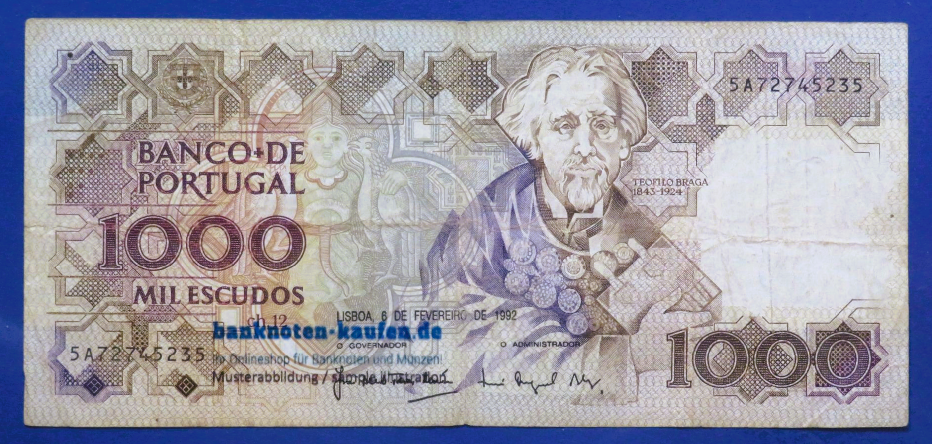 Portugal, 1.000 Escudos, 1992, gebraucht (USED / F), P-181i