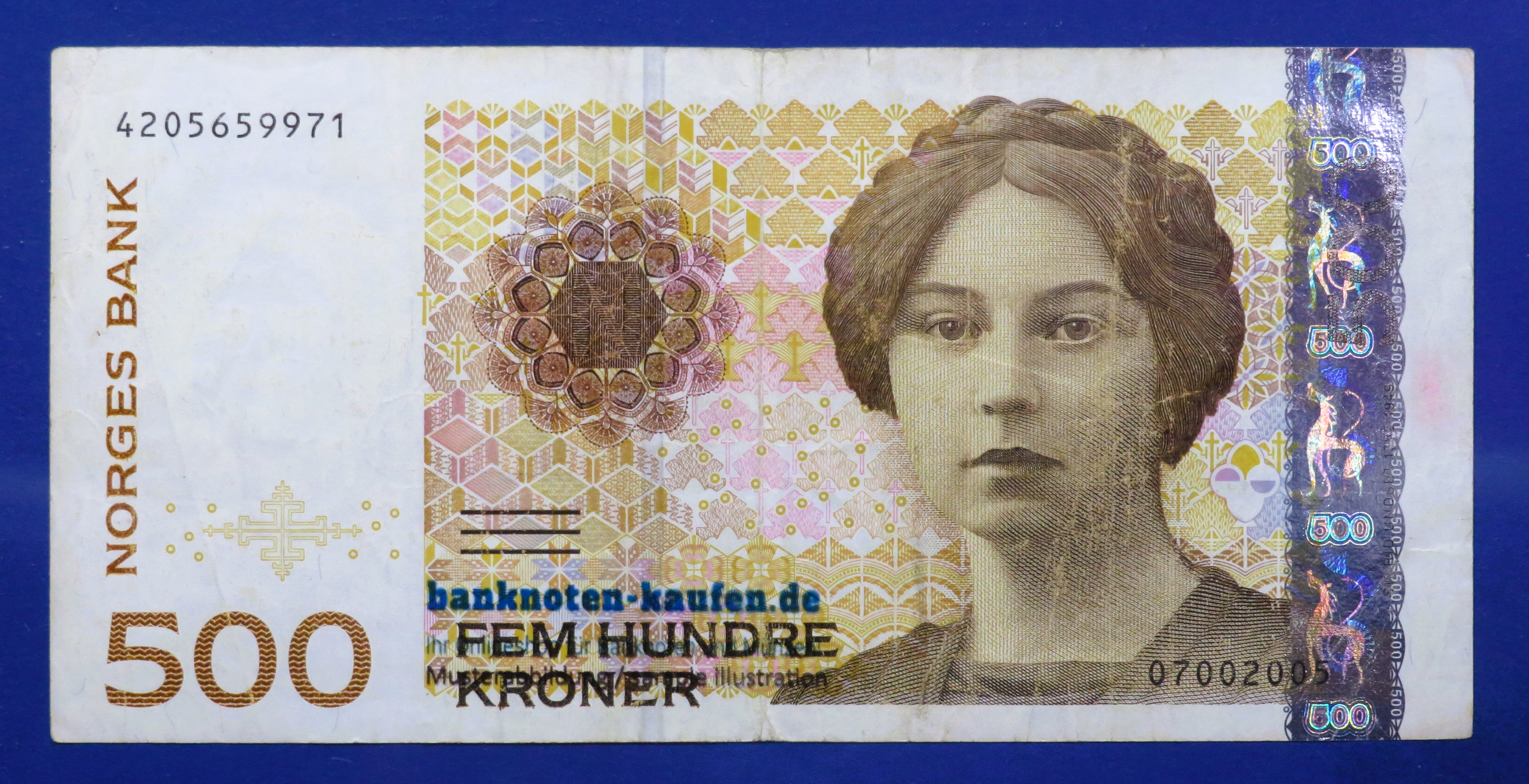 Norway, 500 Kroner, 2005, circulated (USED / VF-), P-51d