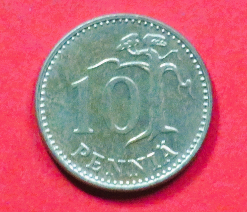 Finnland:  10 Penniä, 1963-1982, gebraucht (used / vz), # 48