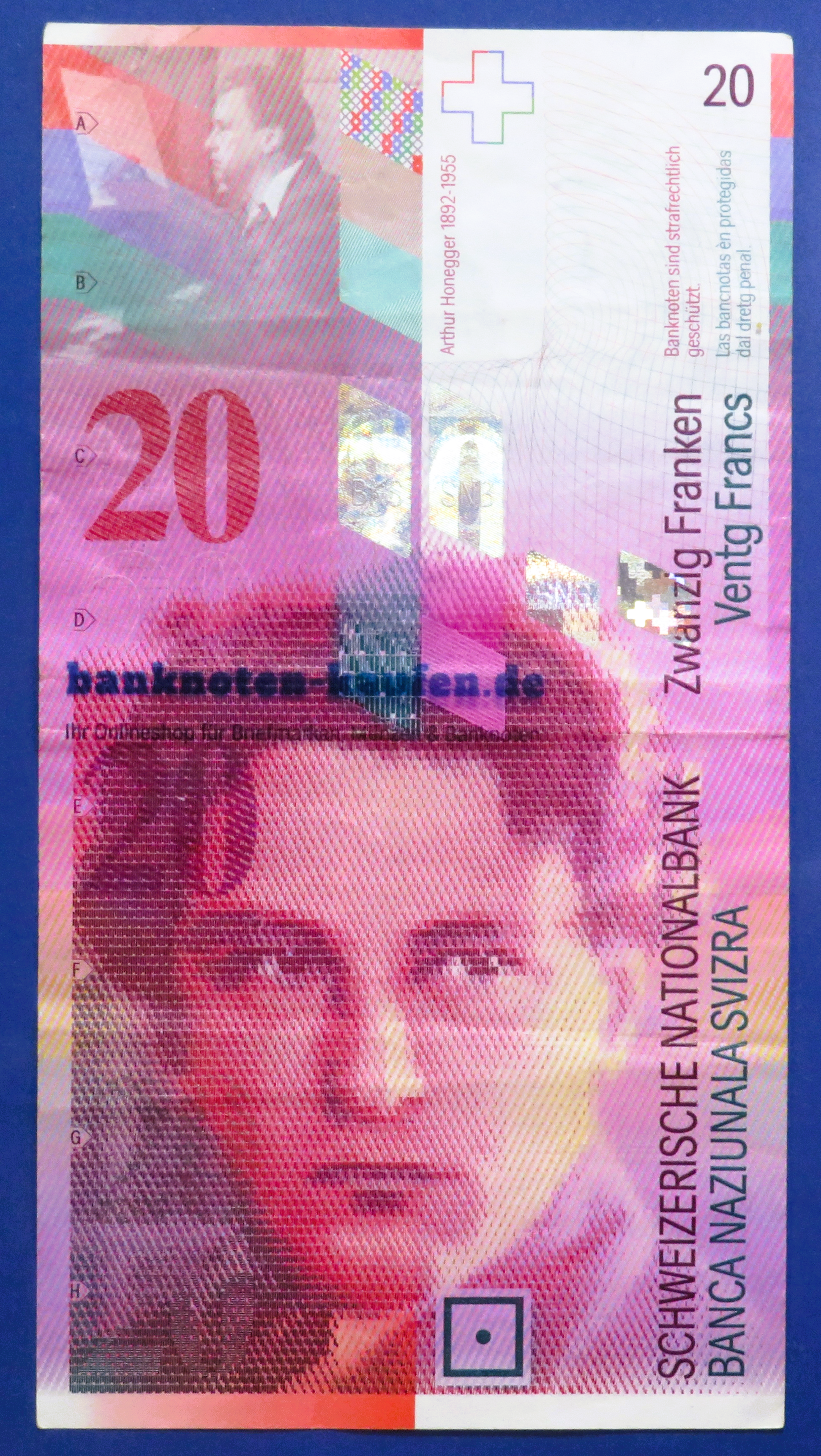 Switzerland, 20 Franken, 2008, circulated (USED / VF), P-69e