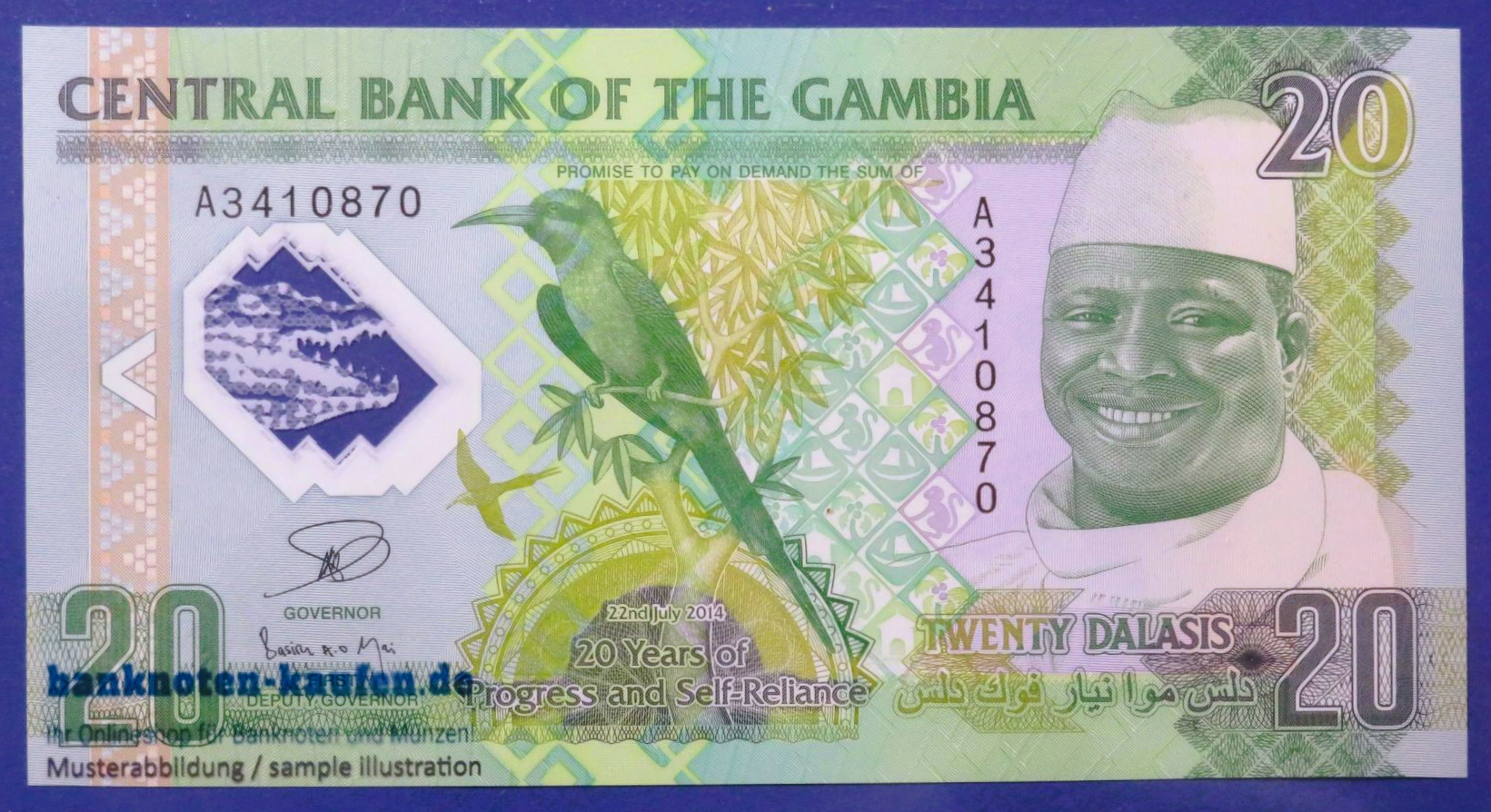 Gambia, 20 Dalasis, 2014, uncirculated (UNC), Polymer, Commemorative issue, P-30