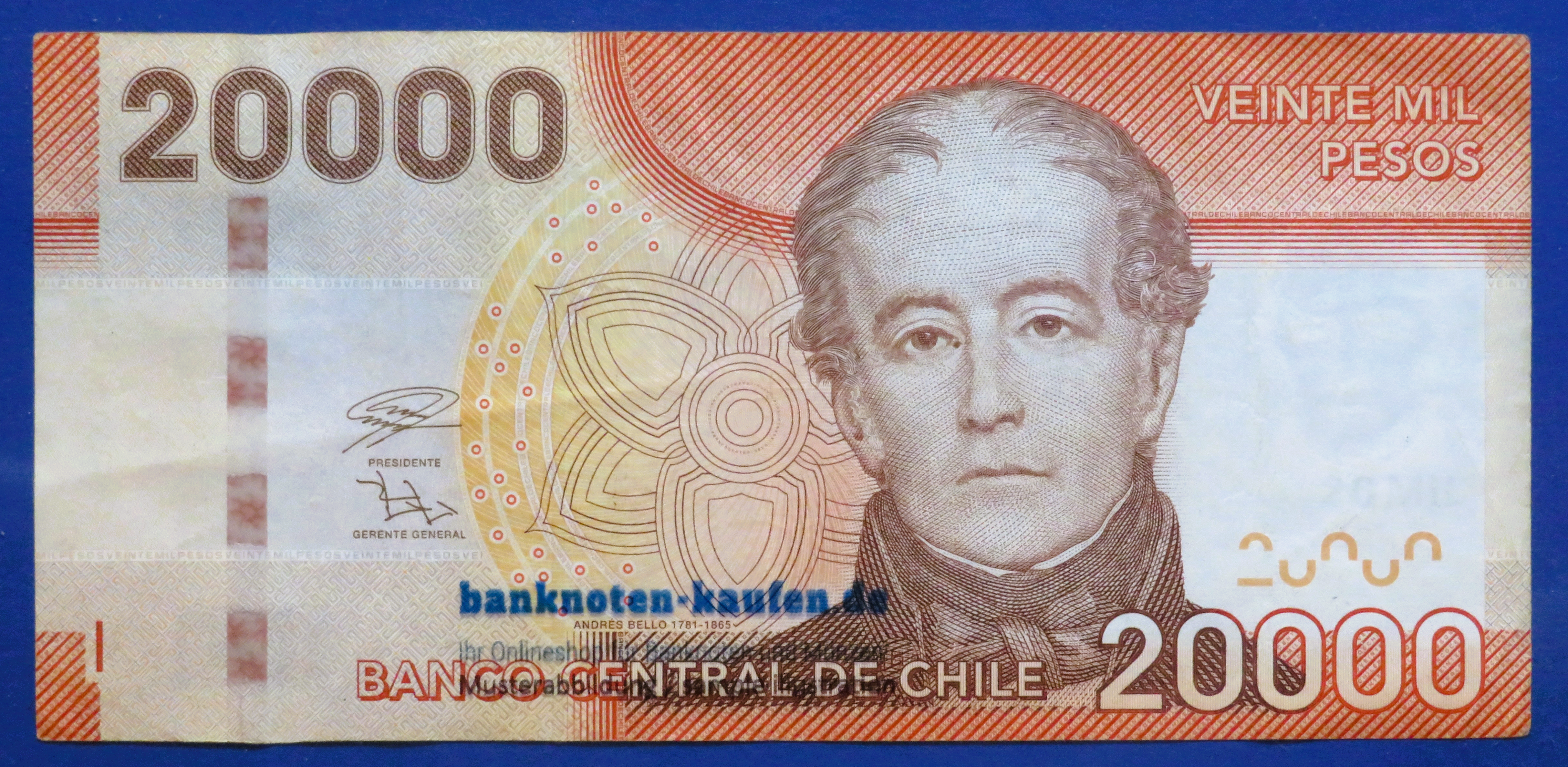Chile - 20,000 Pesos, 2018, circulated (USED / VF), P-165i