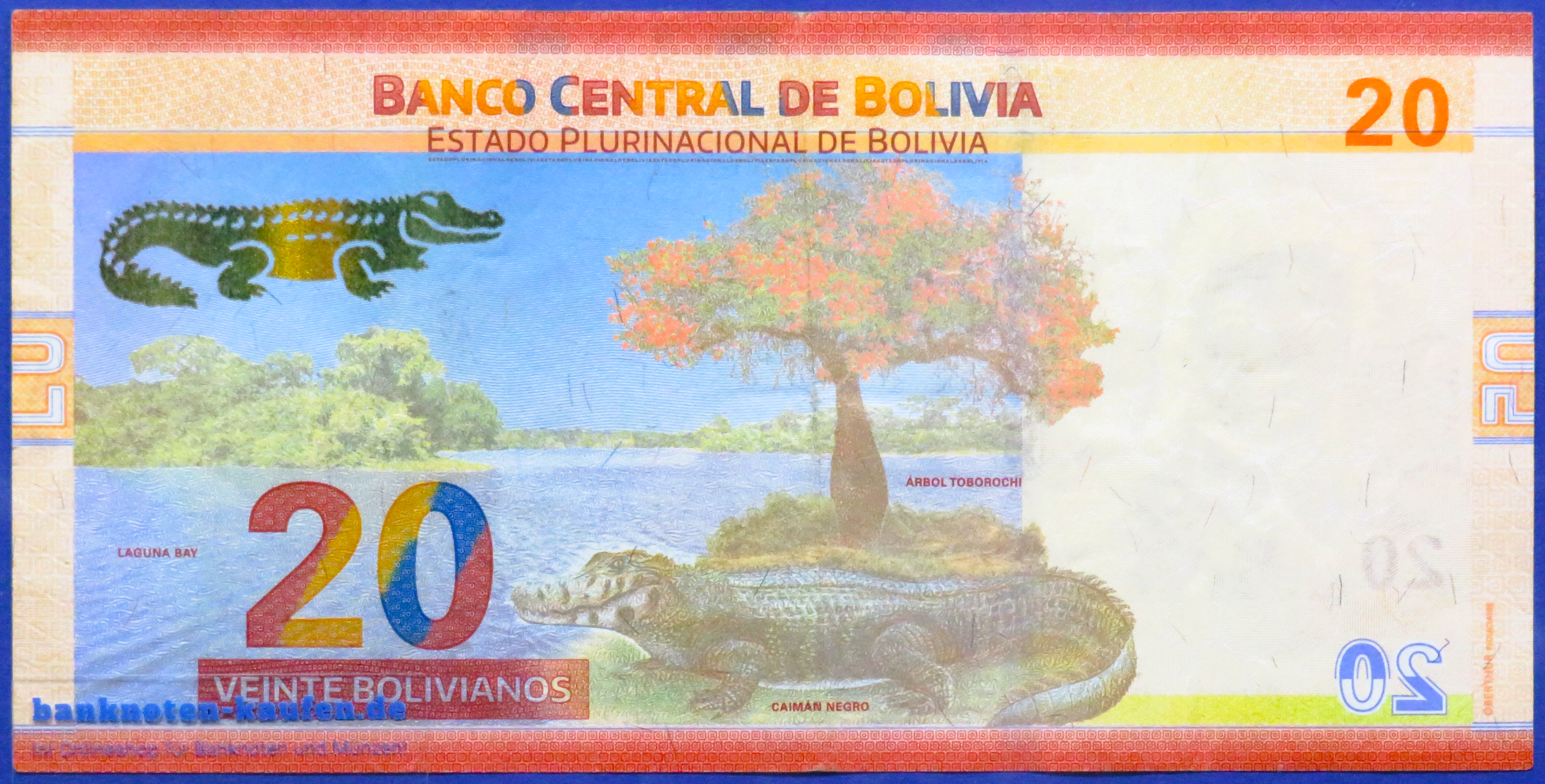 Bolivien, 20 Bolivianos, L. 1986 (2018ND), gebraucht (USED / VF), P-249